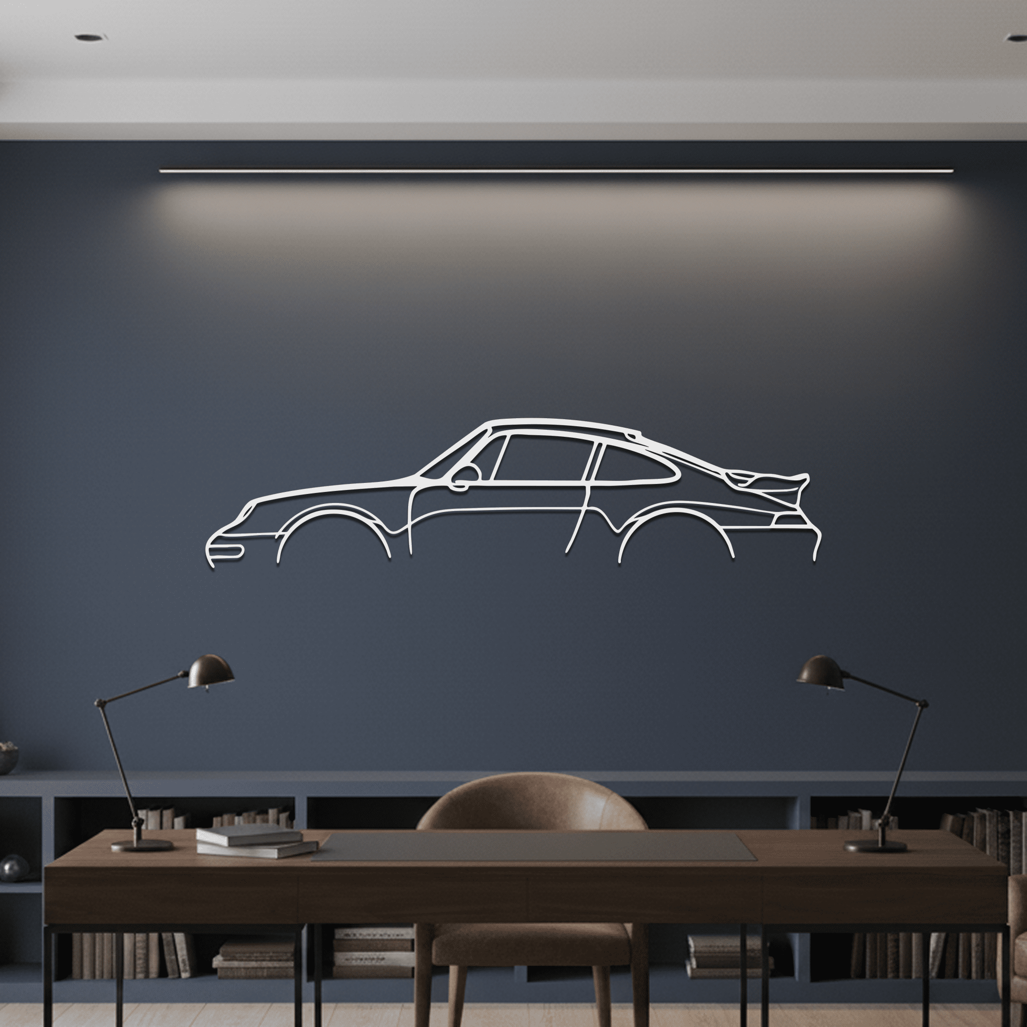 933 Turbo Silhouette Metal Wall Art - CikosWallArt