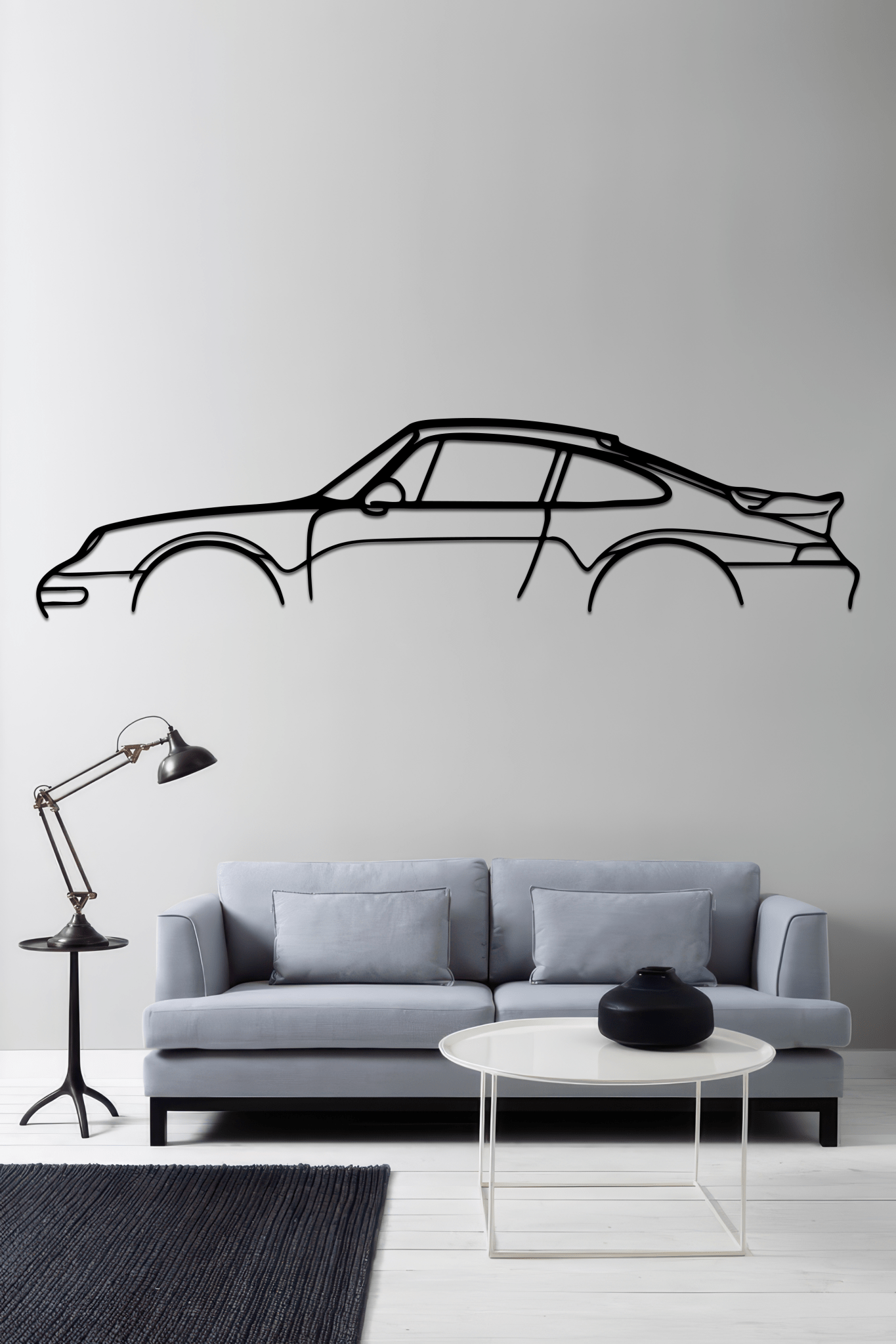933 Turbo Silhouette Metal Wall Art - CikosWallArt