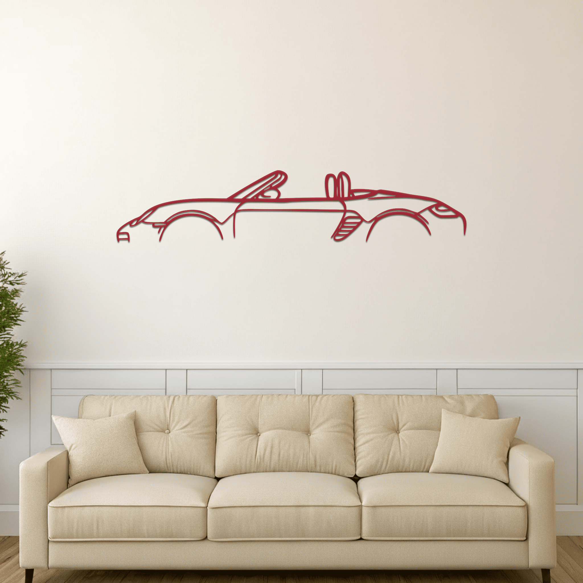 987 Boxster Silhouette Metal Wall Art - CikosWallArt