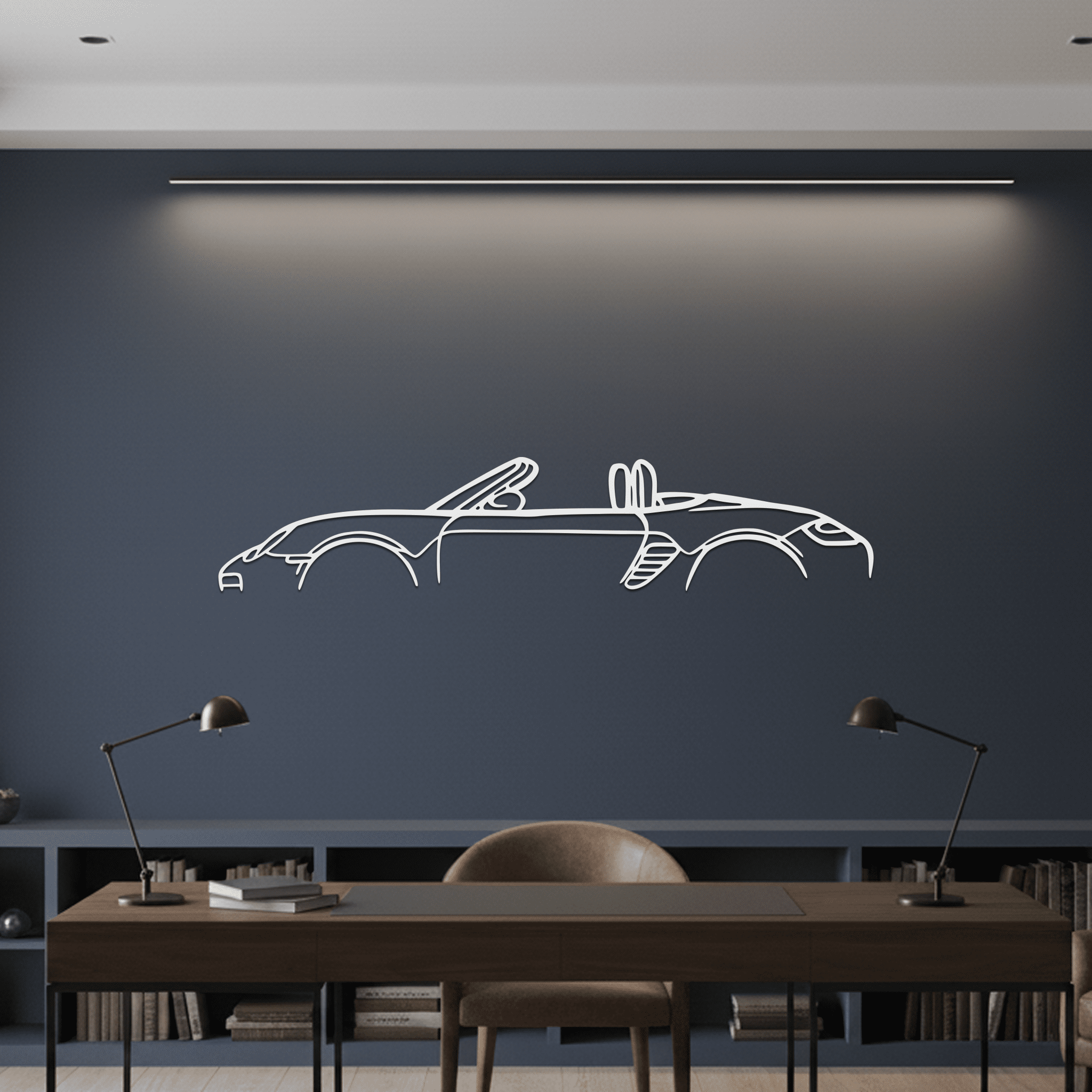 987 Boxster Silhouette Metal Wall Art - CikosWallArt