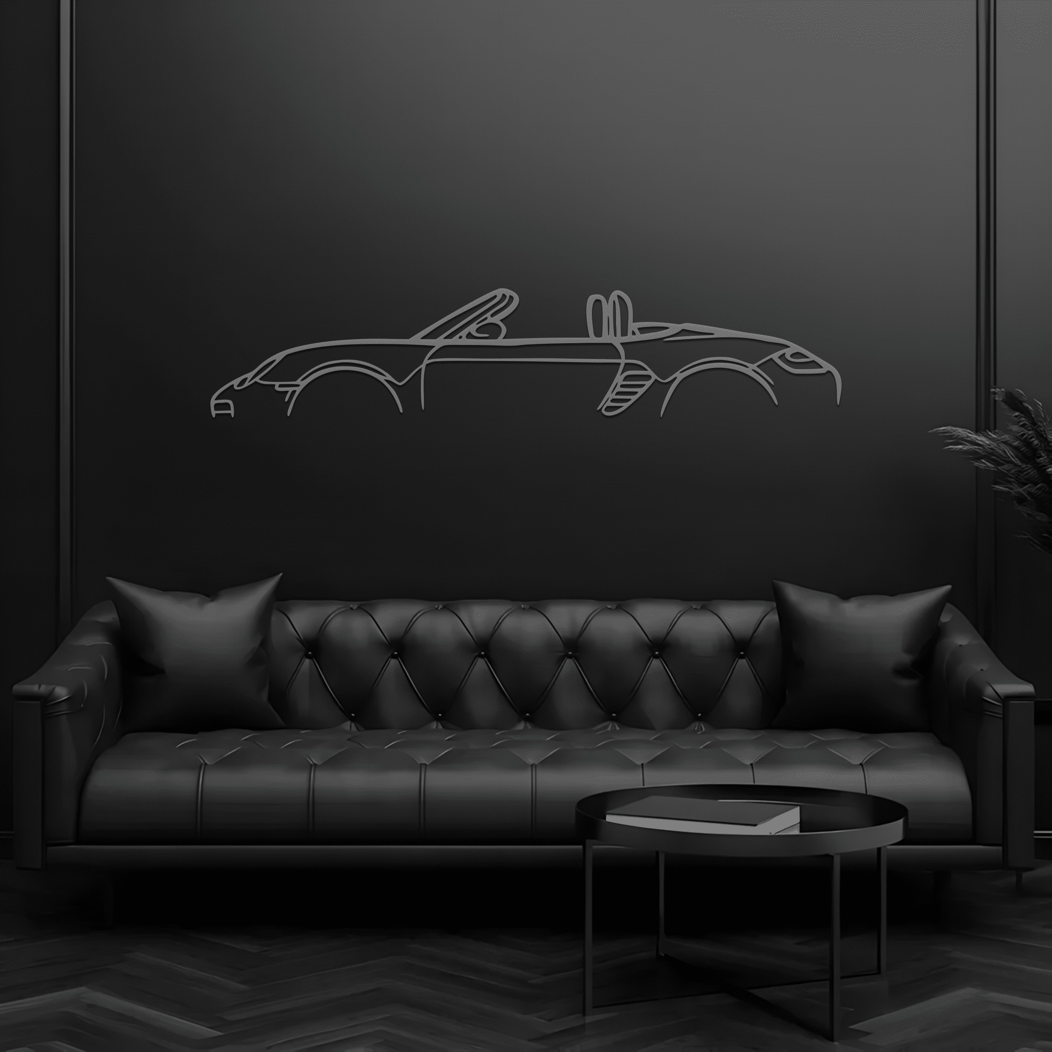 987 Boxster Silhouette Metal Wall Art - CikosWallArt