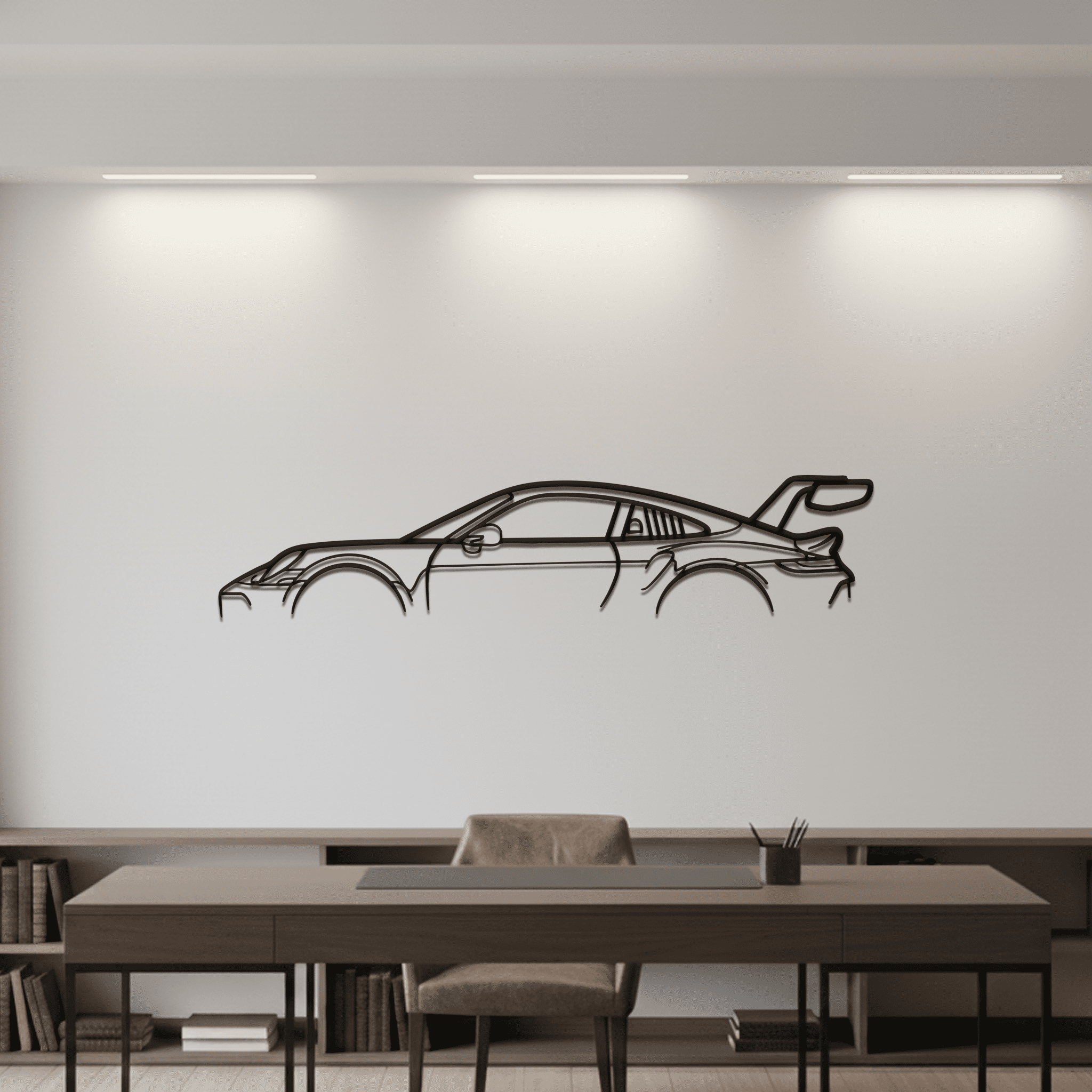992 GT3 Cup Edition Silhouette Metal Wall Art - CikosWallArt