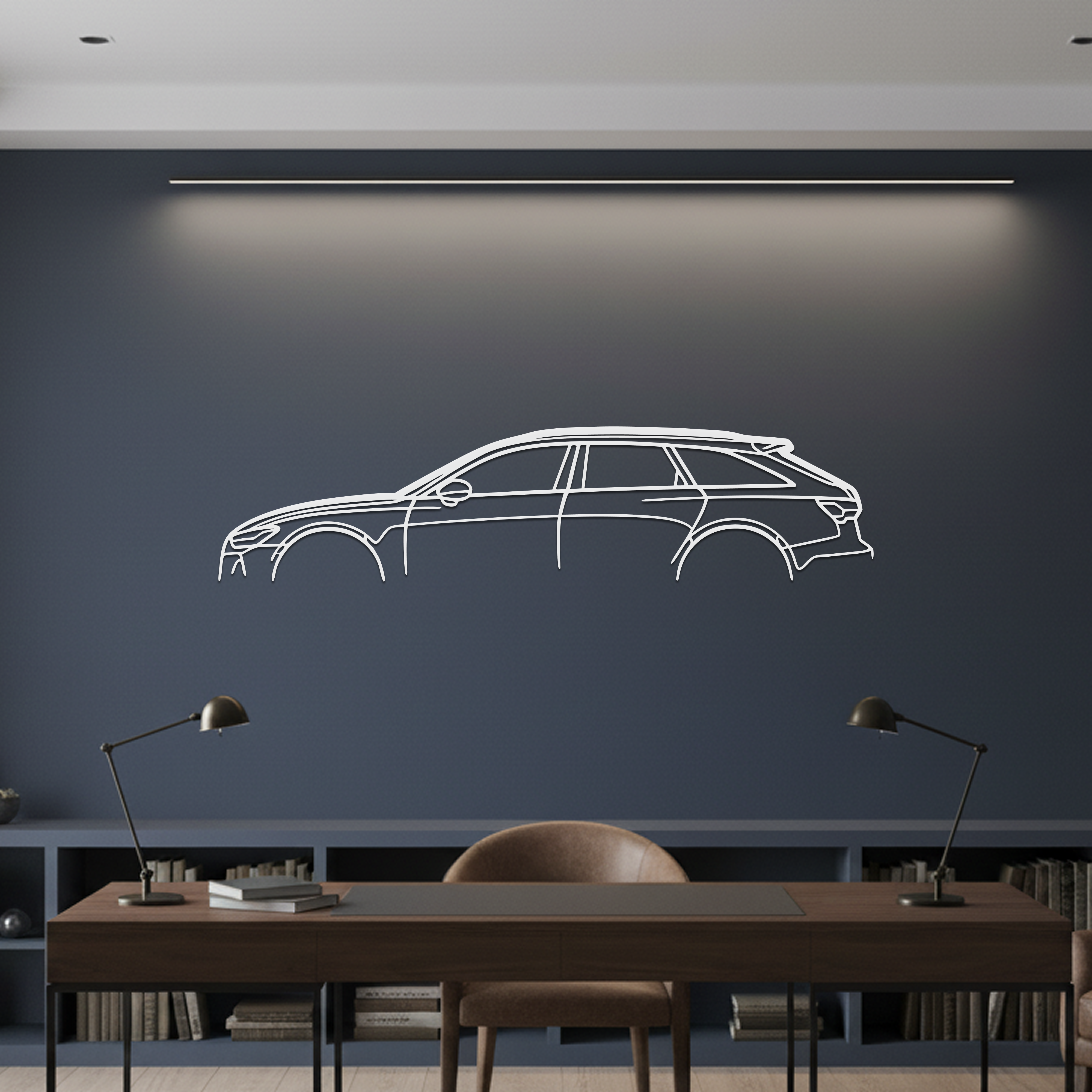 Porsche Taycan Metal Wall Art – Electric Performance Silhouette