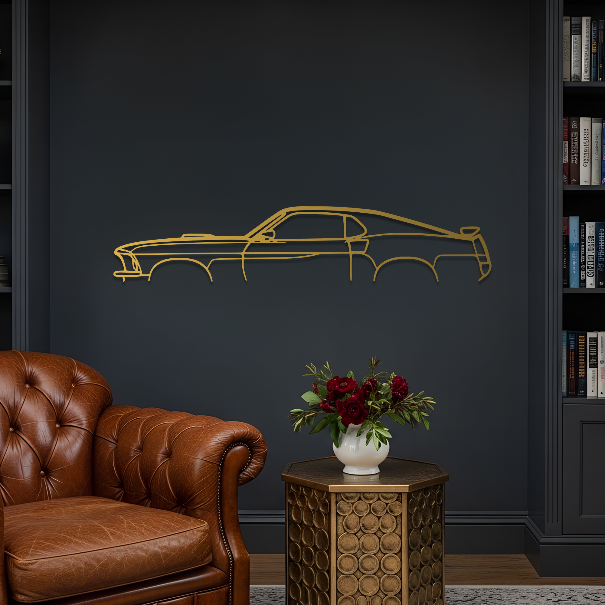 1969 Mustang Mach 1 Metal Wall Art – Ford Silhouette Steel Decor CikosWallArt