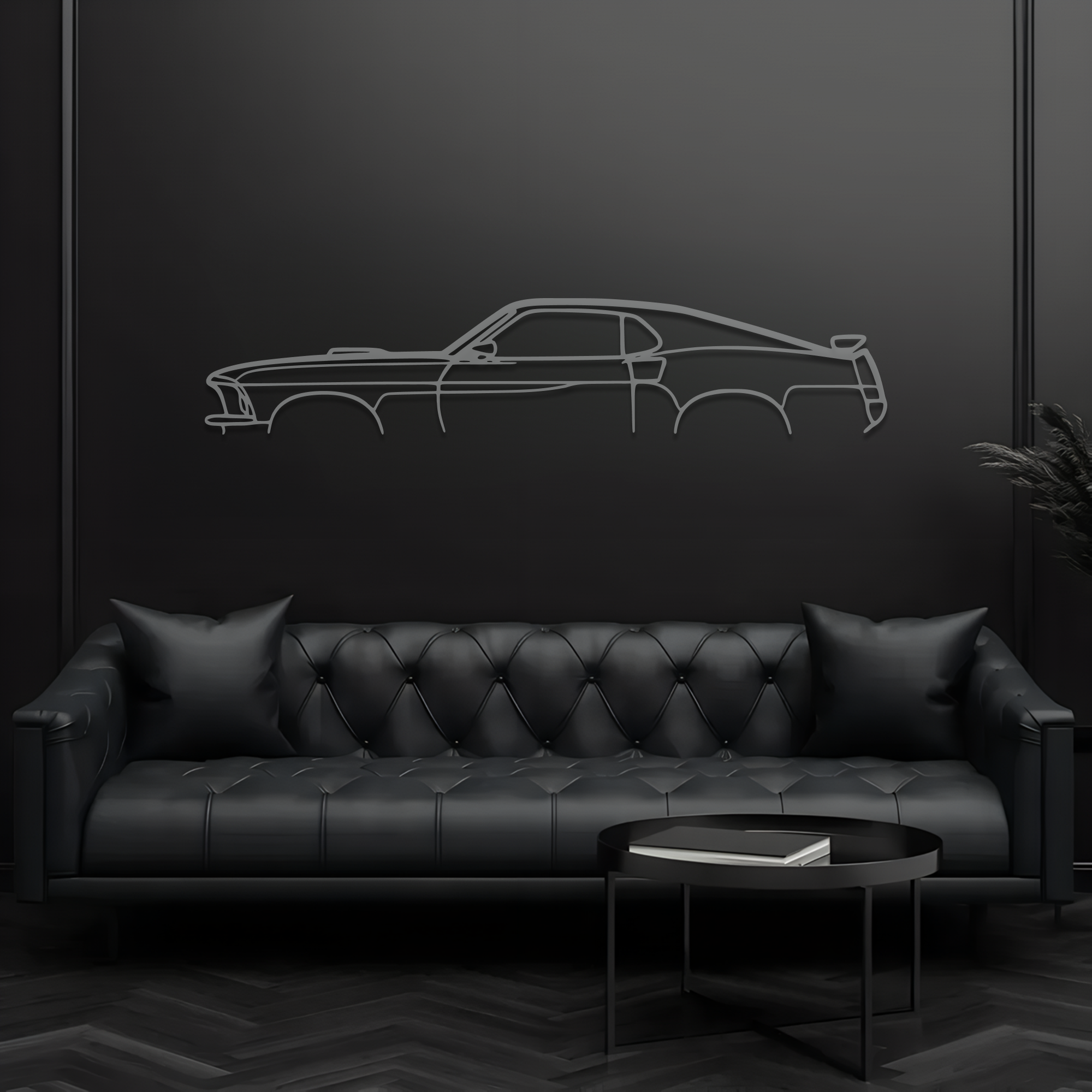 1969 Mustang Mach 1 Metal Wall Art – Ford Silhouette Steel Decor CikosWallArt