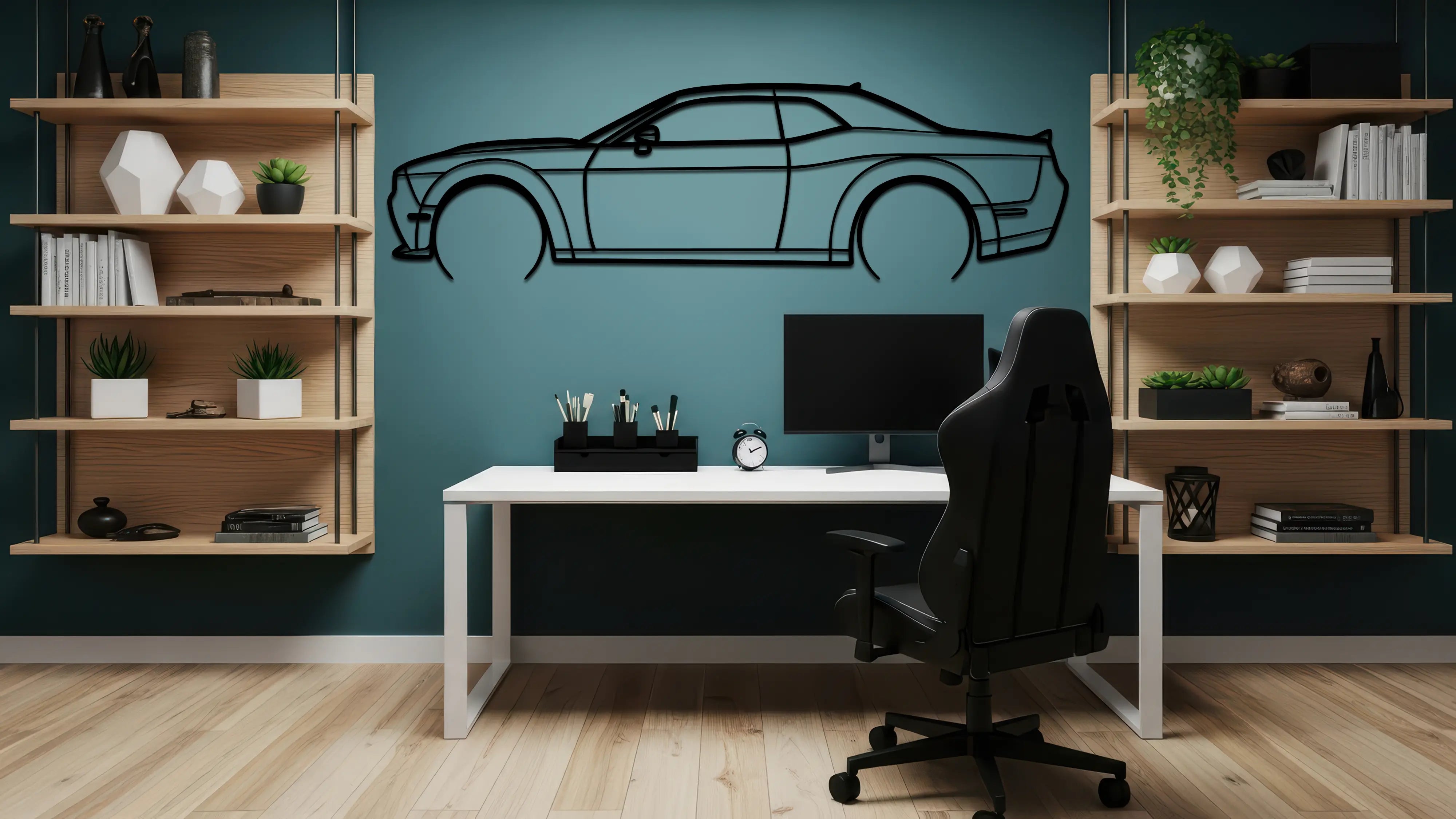 2021 Challenger Scat Pack Silhouette Metal Wall Art CikosWallArt