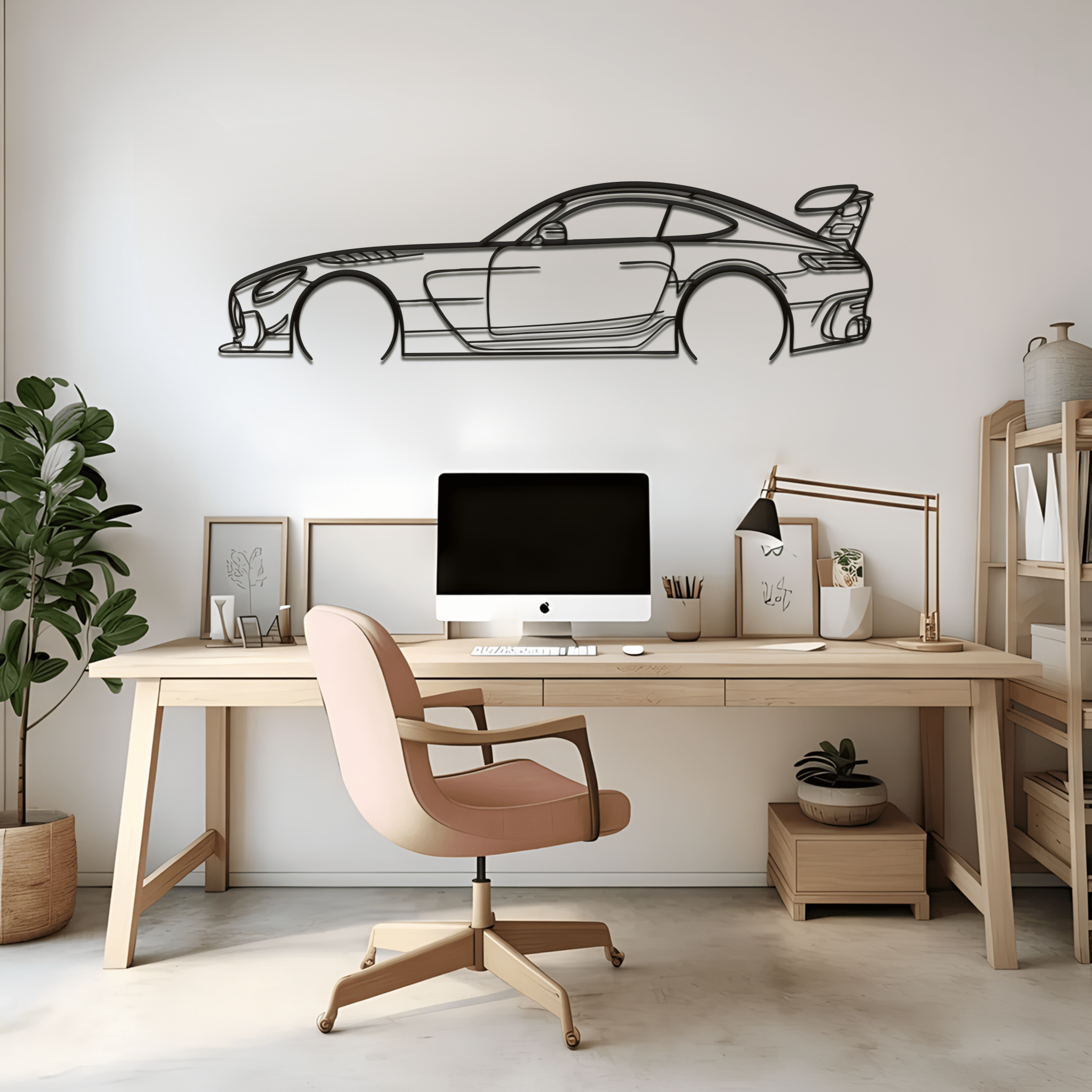 AMG GT Silhouette Metal Wall Art - CikosWallArt