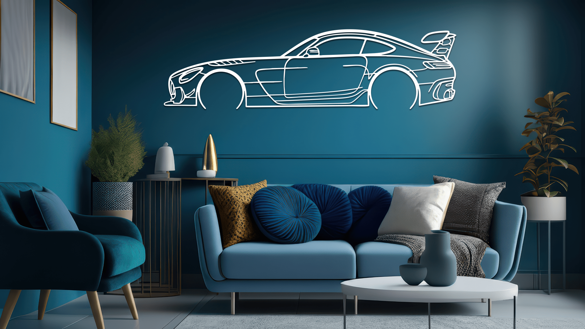 AMG GT Silhouette Metal Wall Art - CikosWallArt