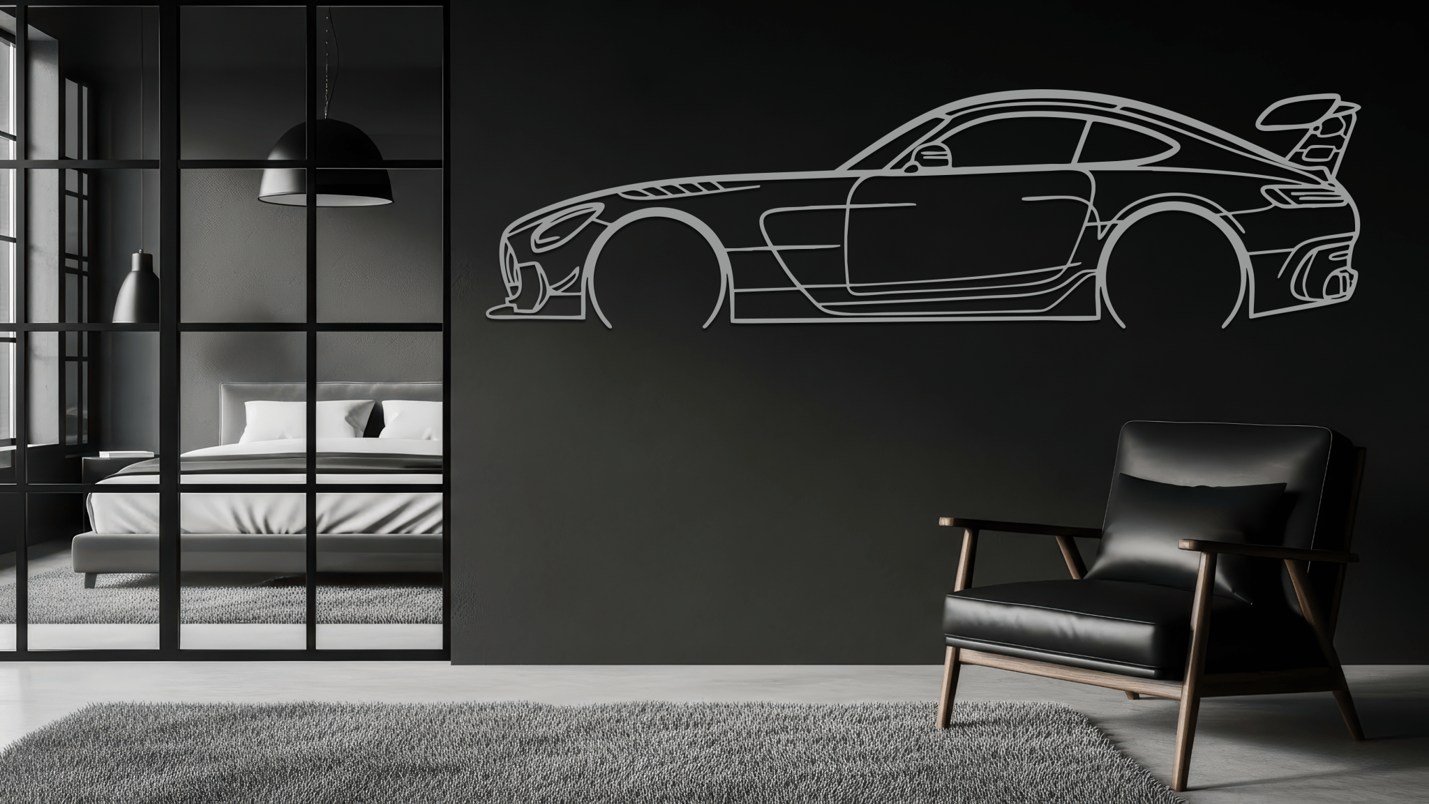 AMG GT Silhouette Metal Wall Art - CikosWallArt