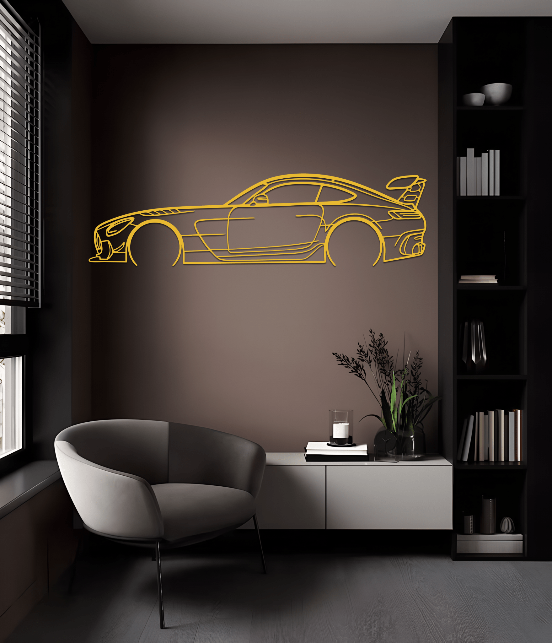 AMG GT Silhouette Metal Wall Art - CikosWallArt