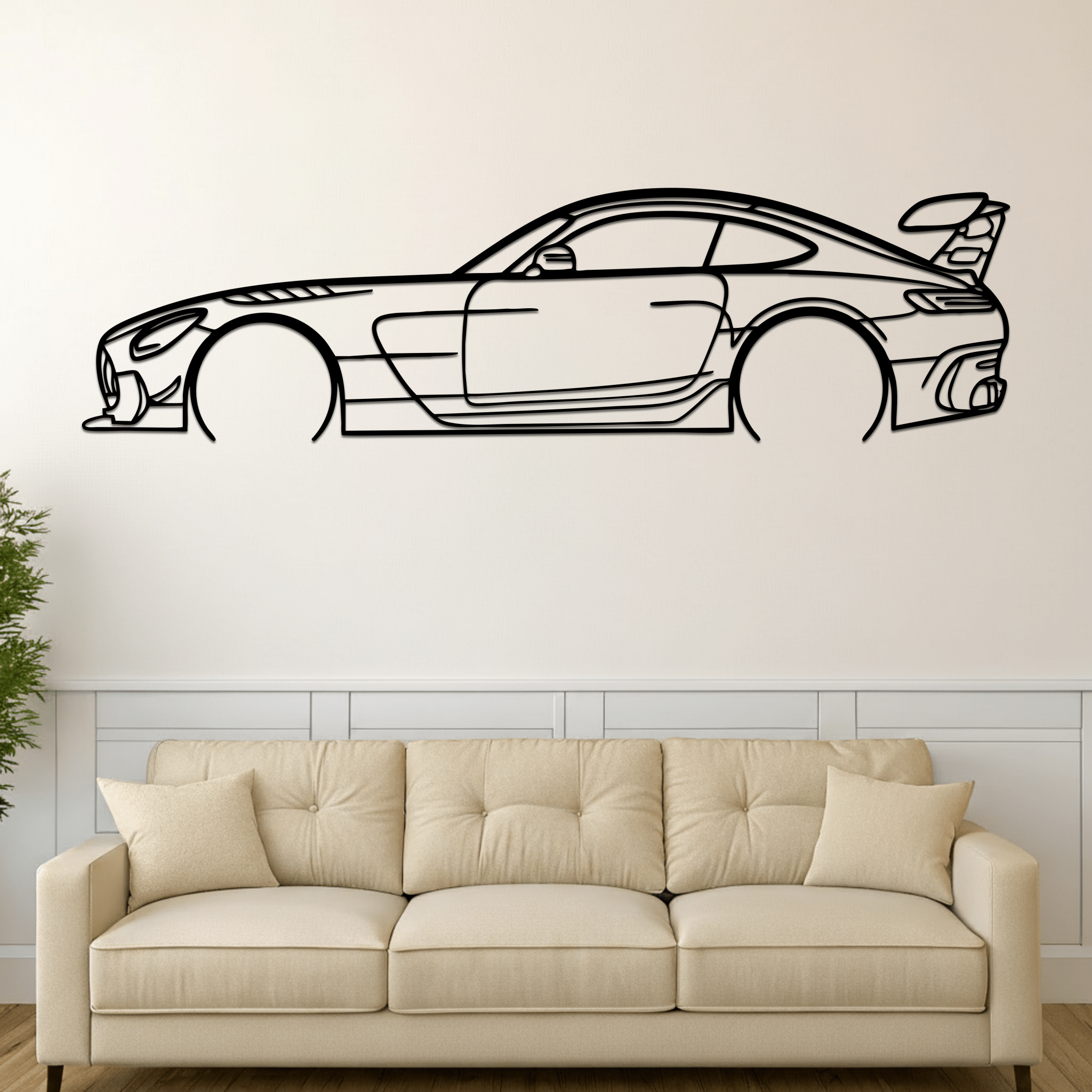 AMG GT Silhouette Metal Wall Art - CikosWallArt
