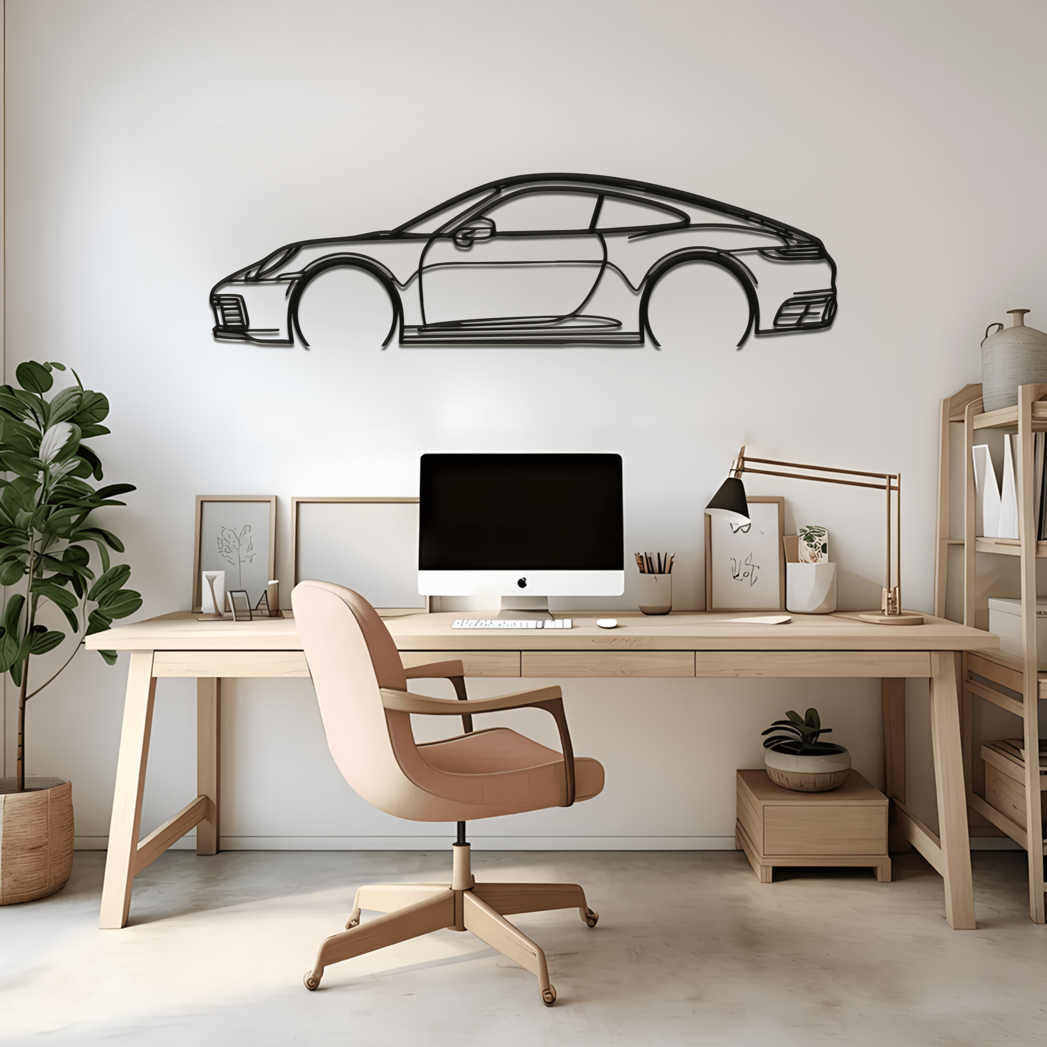 Carrera 911 (992) Silhouette Metal Wall Art - CikosWallArt