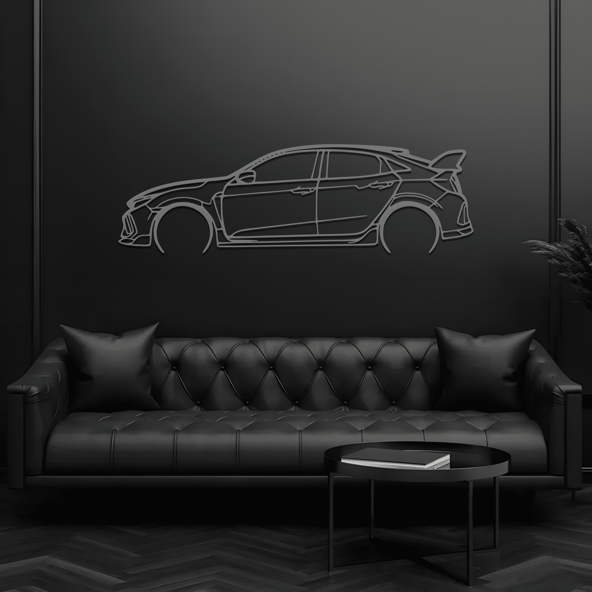 Civic Type R FK8 Silhouette Metal Wall Art - CikosWallArt