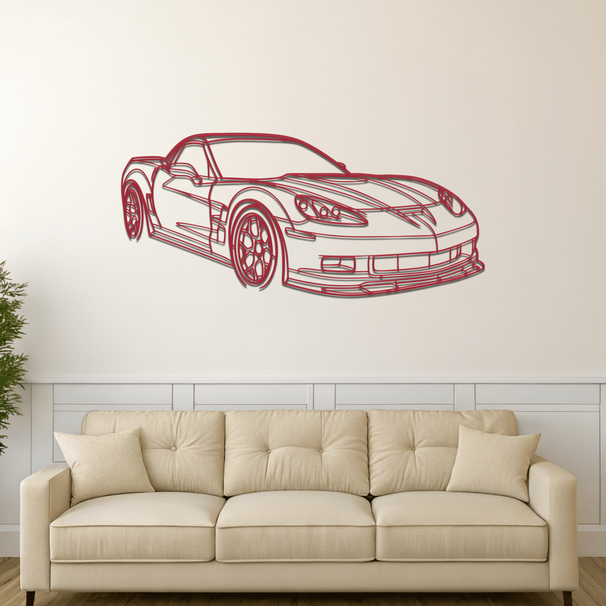 Corvette C6 ZR1 Angle Silhouette Metal Wall Art - CikosWallArt
