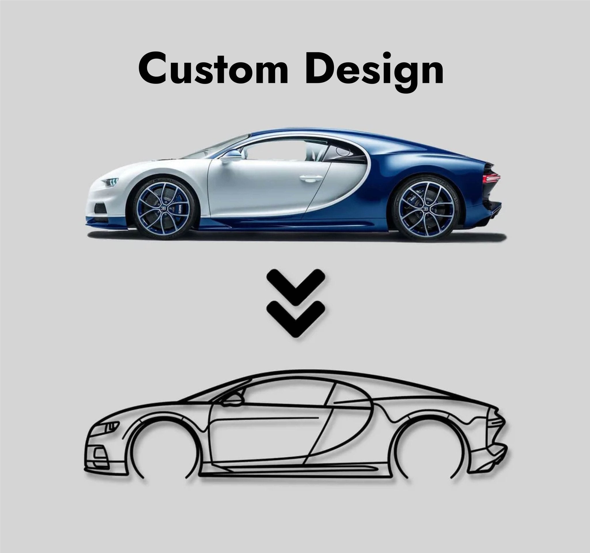 Custom Car Silhouette Metal Wall Art - CikosWallArt