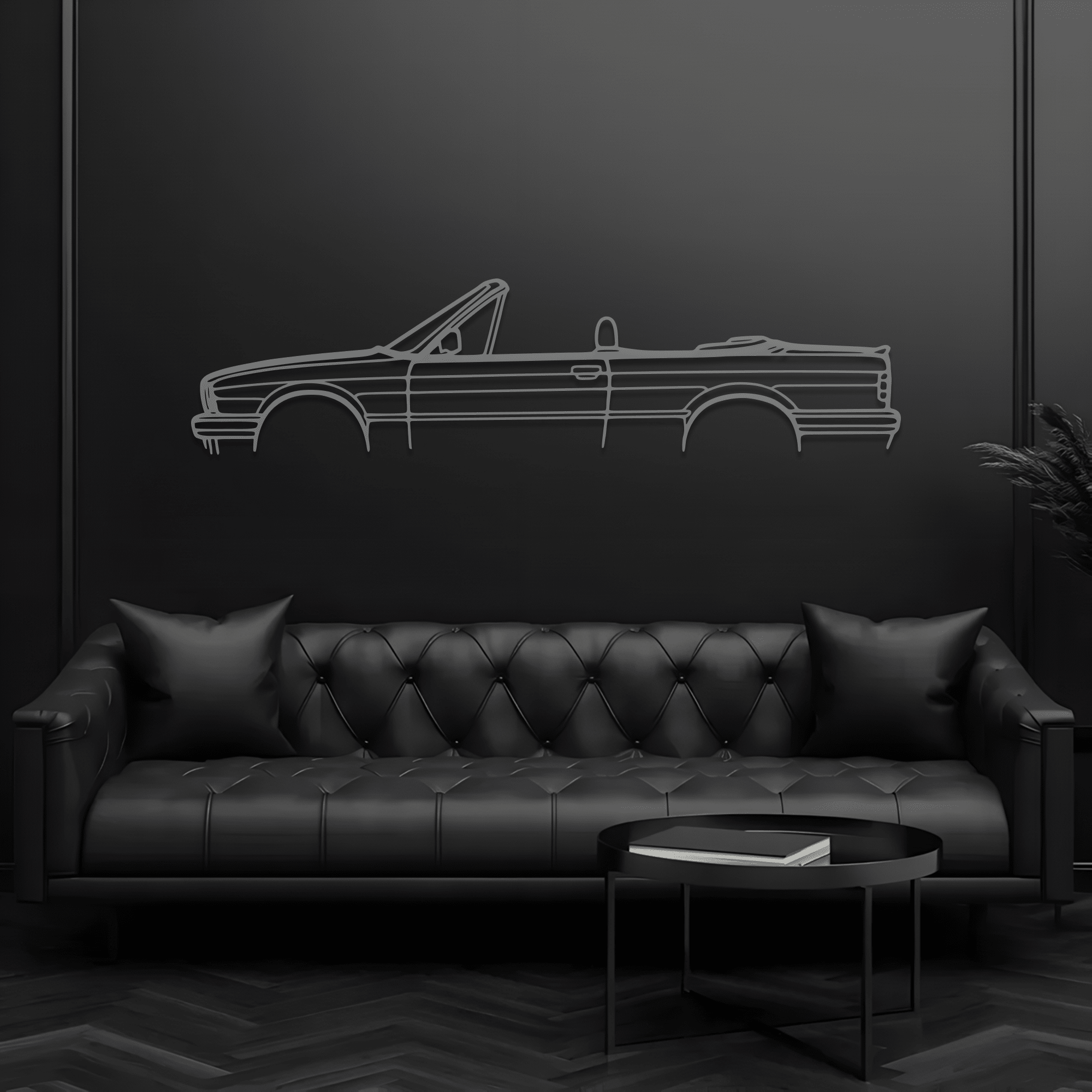 E30 325 Cabrio Metal Wall Art – BMW Silhouette Steel Decor - CikosWallArt