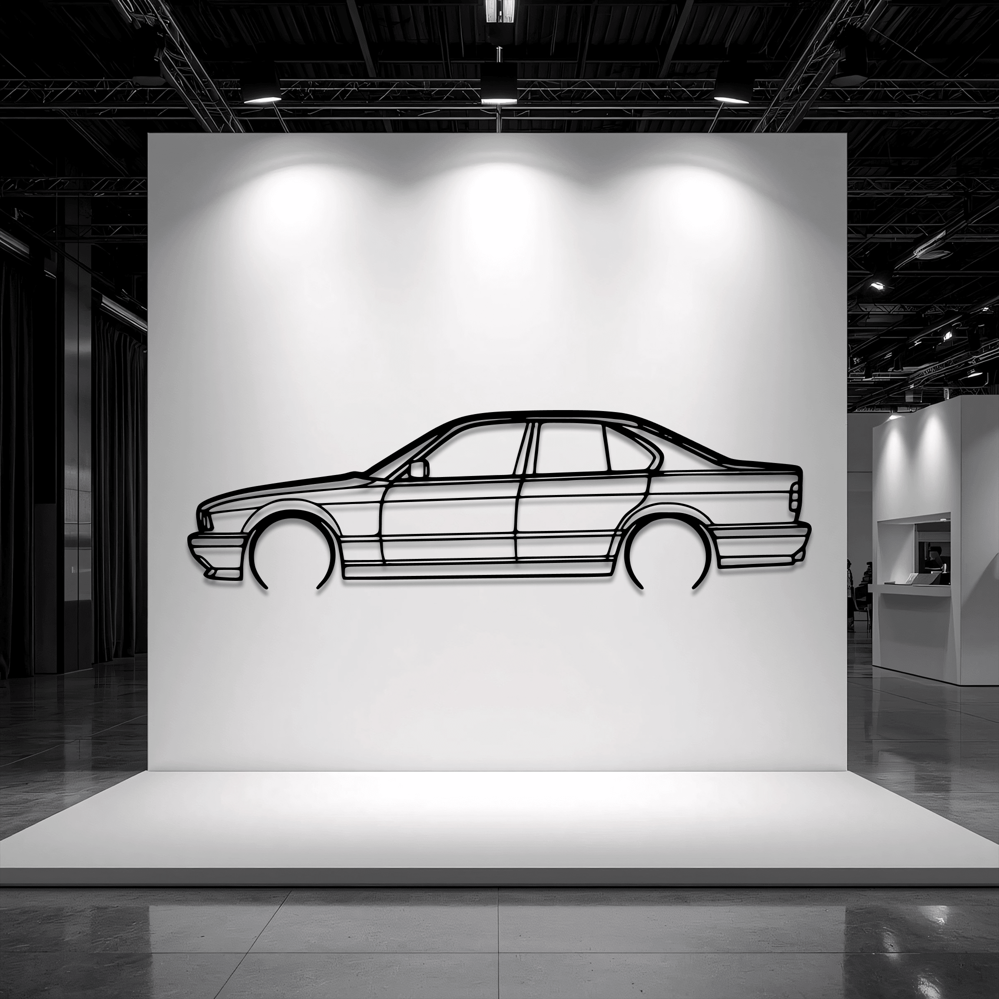 E34 M5 Metal Wall Art – BMW Silhouette Steel Decor - CikosWallArt