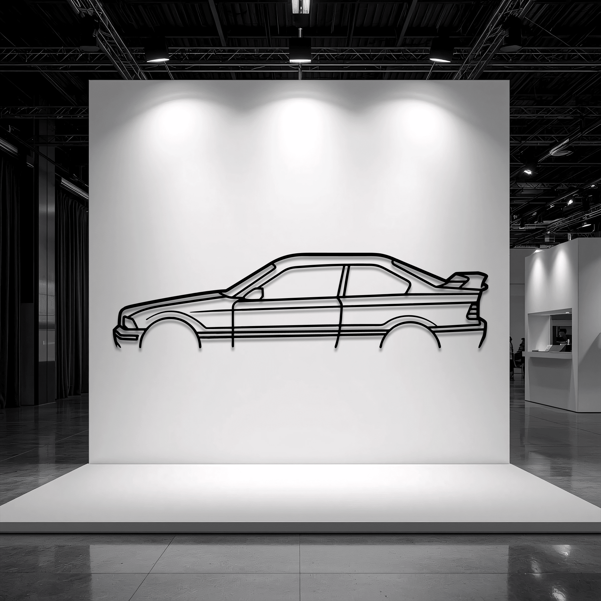 E36 M3 Metal Wall Art – BMW Silhouette Steel Decor - CikosWallArt