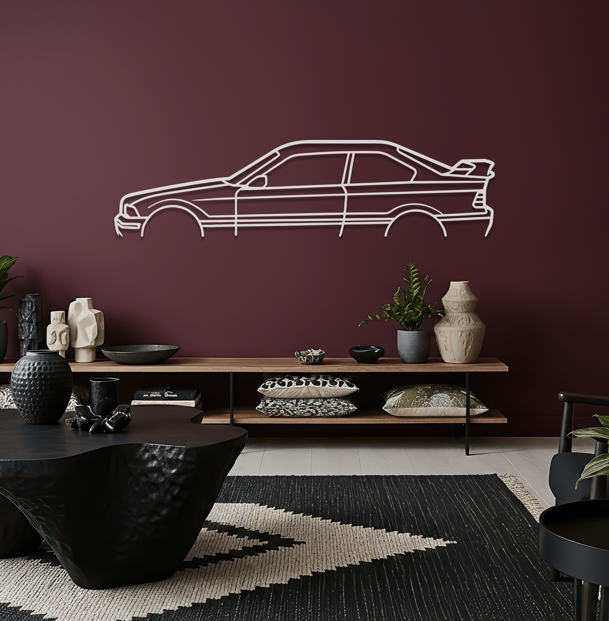 E36 M3 Metal Wall Art – BMW Silhouette Steel Decor - CikosWallArt