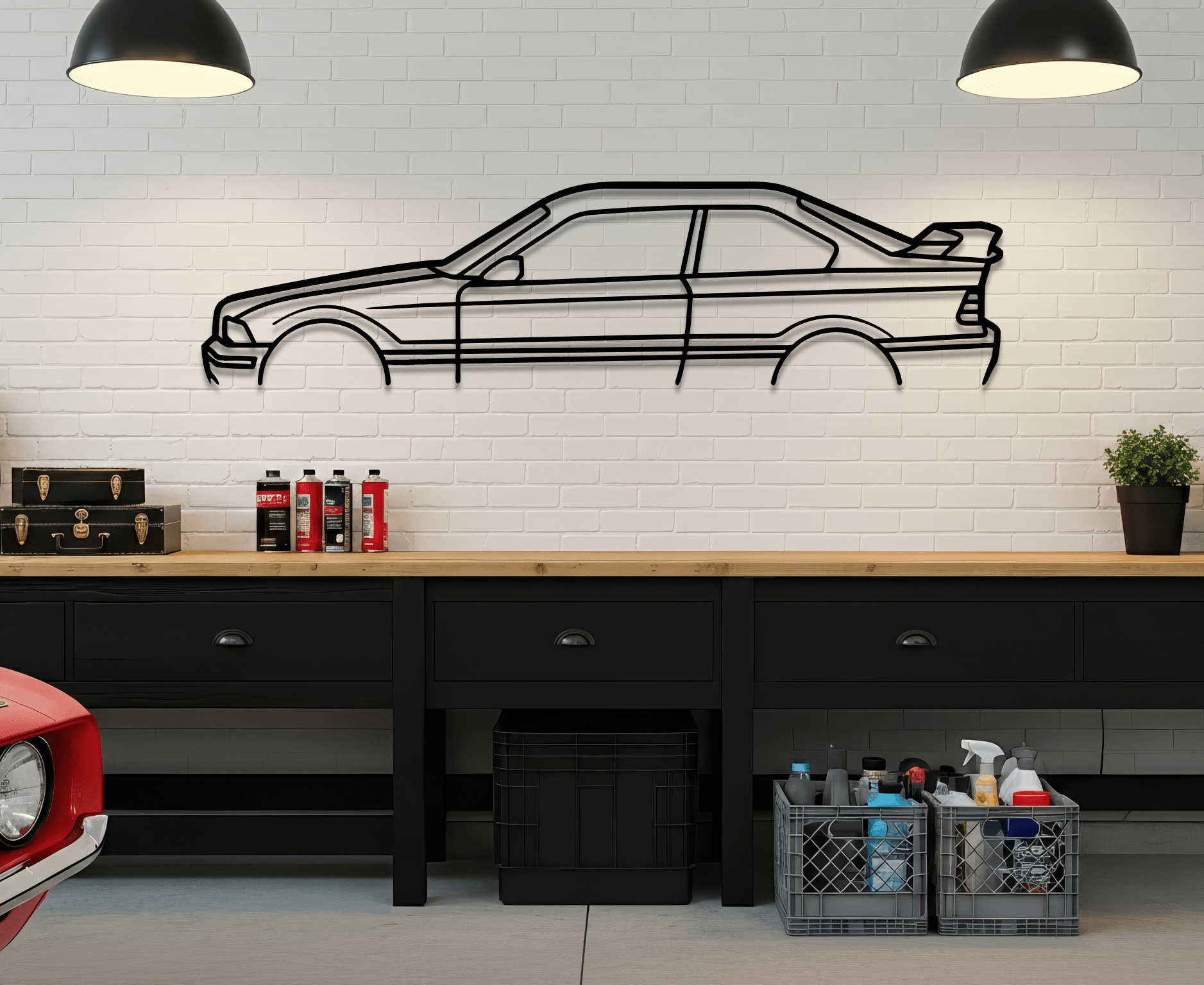 E36 M3 Metal Wall Art – BMW Silhouette Steel Decor - CikosWallArt