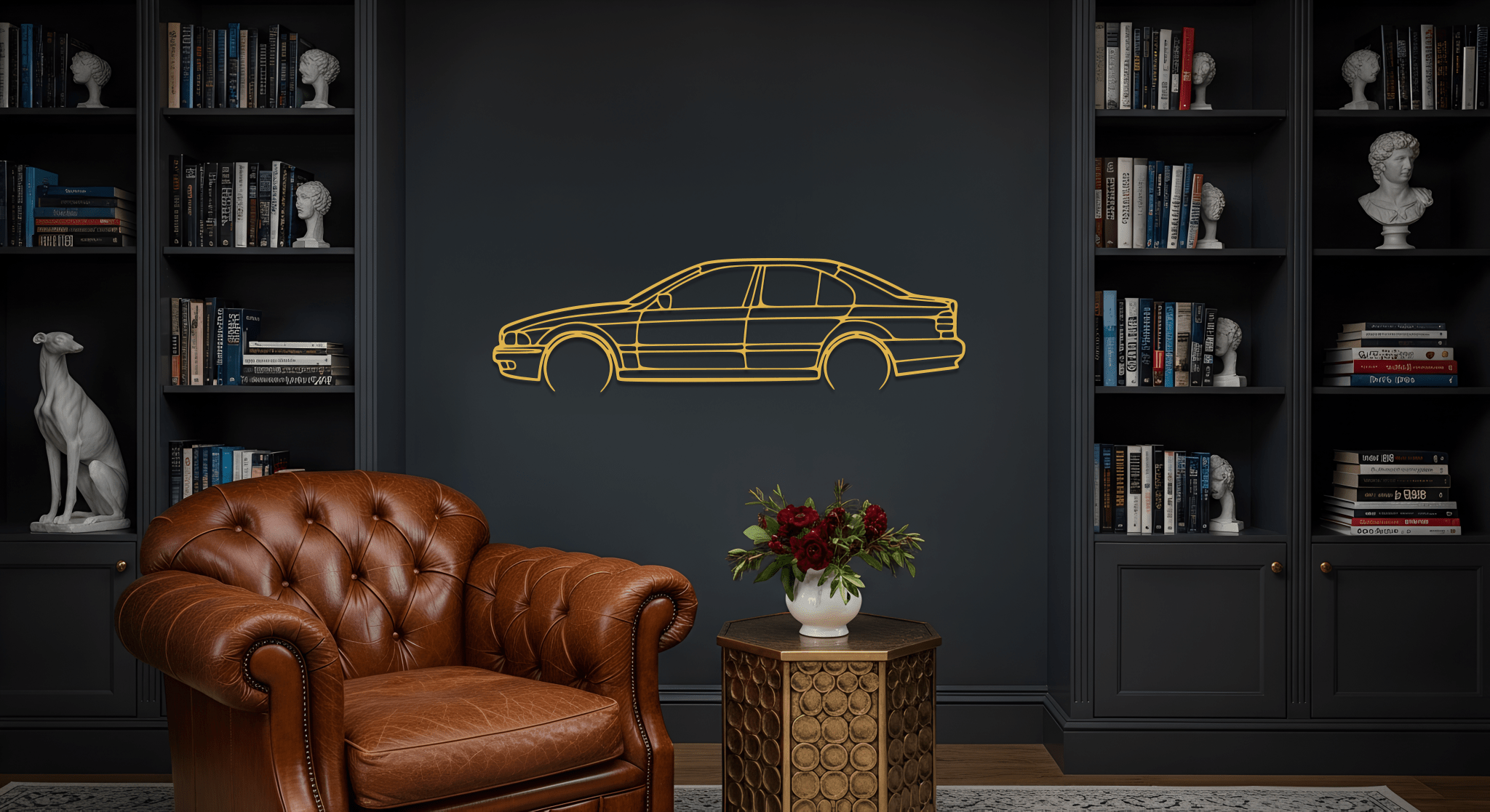 E39 5 Series Metal Wall Art – BMW Silhouette Steel Decor - CikosWallArt