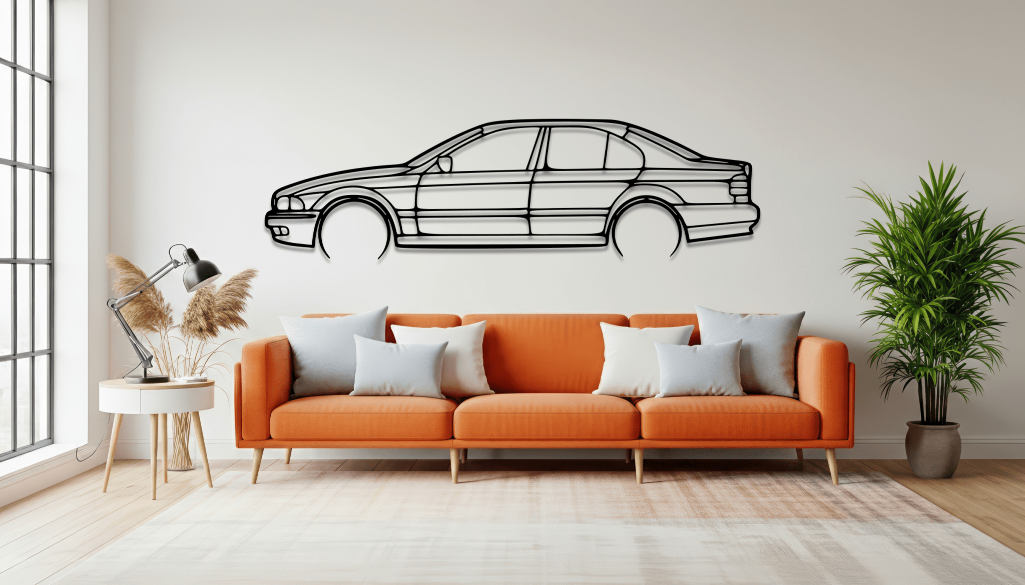 E39 5 Series Metal Wall Art – BMW Silhouette Steel Decor - CikosWallArt