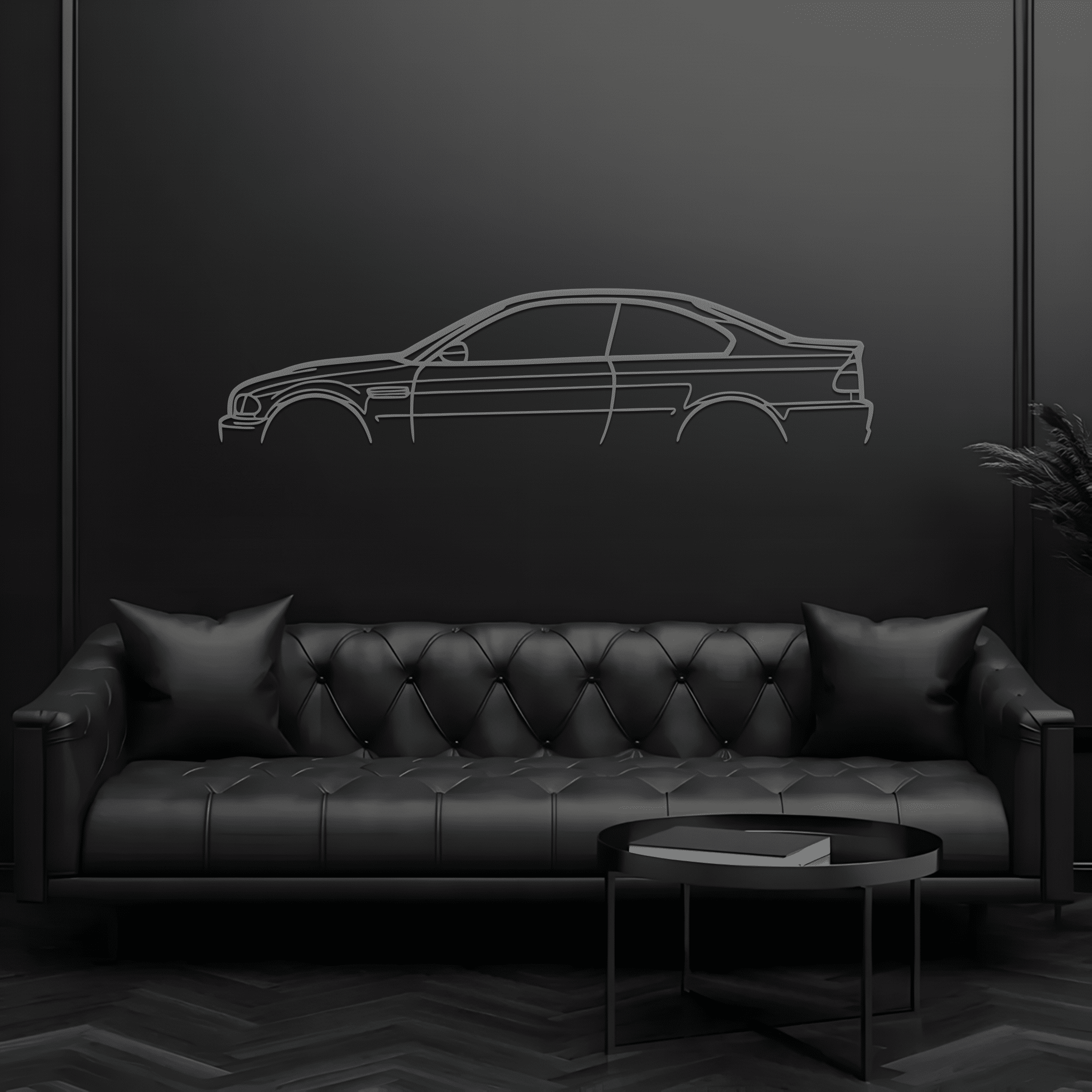 E46 M3 Silhouette Metal Wall Art - CikosWallArt