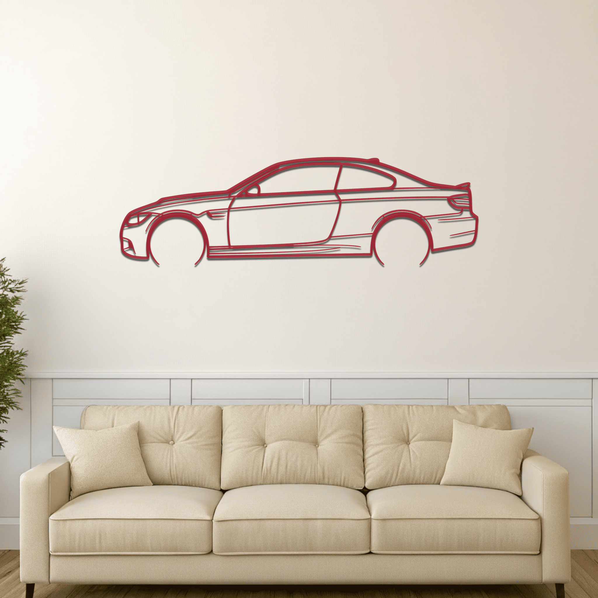 E92 M3 Silhouette Metal Wall Art - CikosWallArt