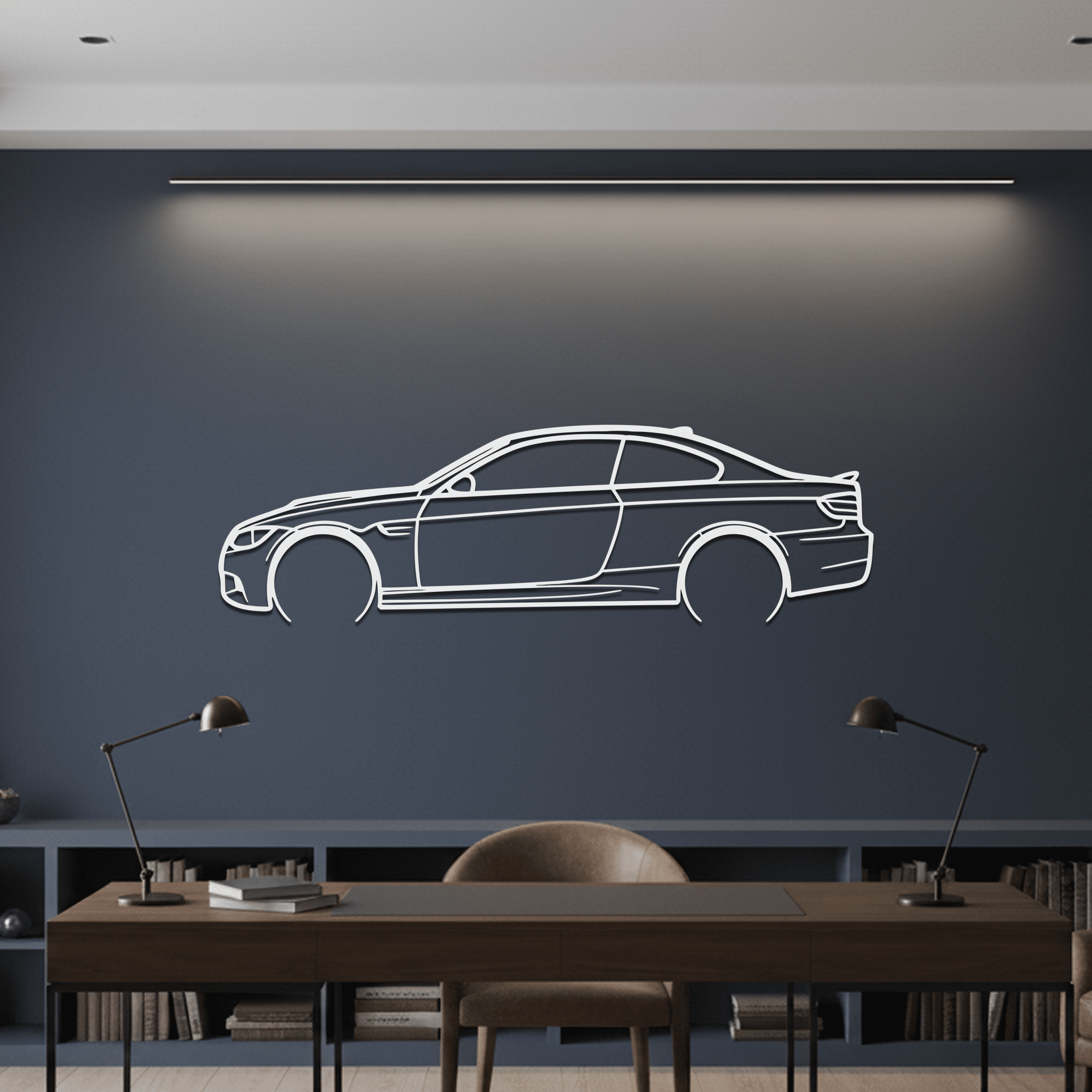 E92 M3 Silhouette Metal Wall Art - CikosWallArt