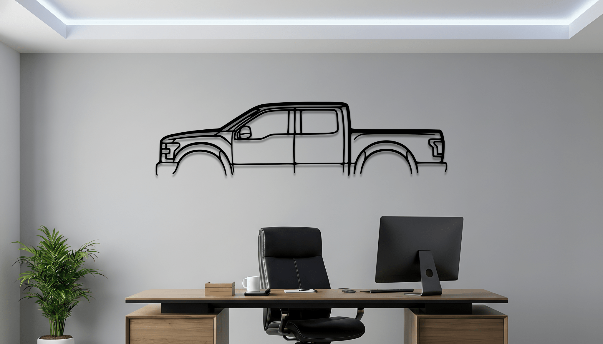 F50 Metal Wall Art – Ford Silhouette Steel Decor - CikosWallArt
