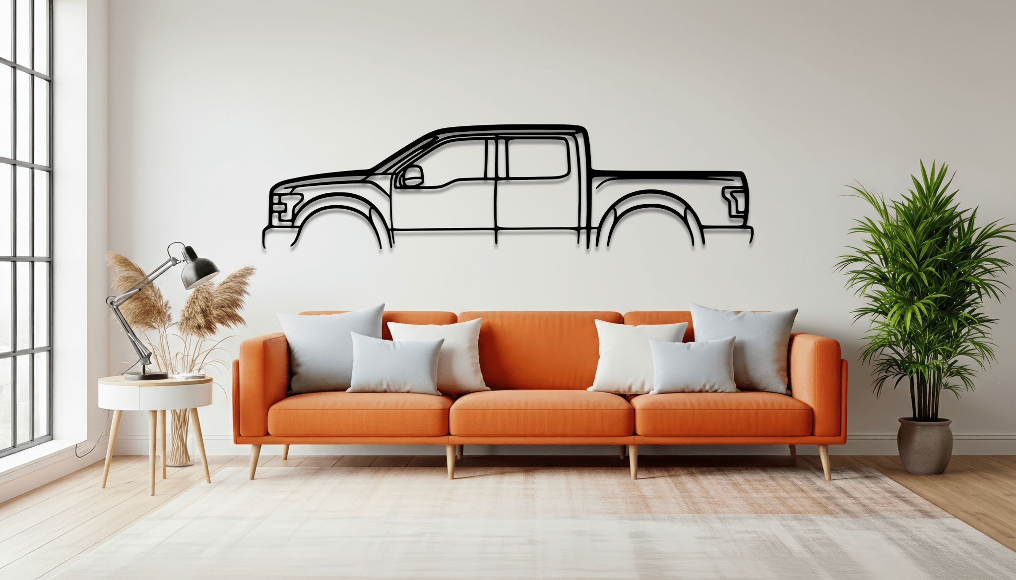 F50 Metal Wall Art – Ford Silhouette Steel Decor - CikosWallArt