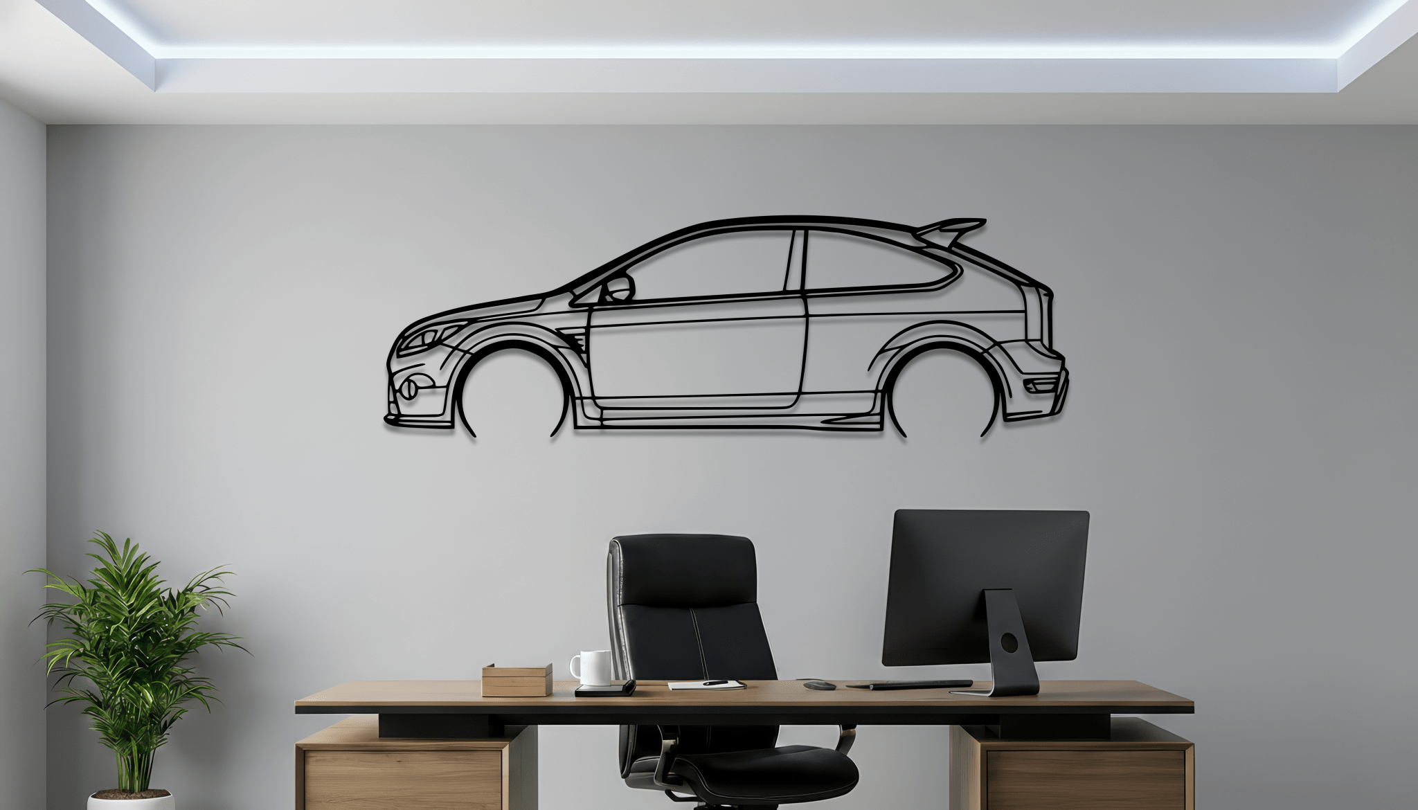 Focus RS Metal Wall Art – Ford Silhouette Steel Decor - CikosWallArt