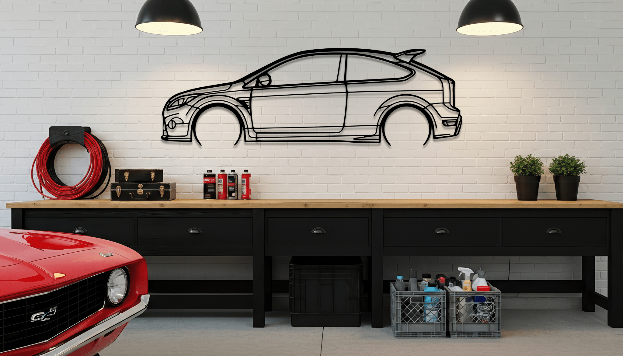 Focus RS Metal Wall Art – Ford Silhouette Steel Decor - CikosWallArt