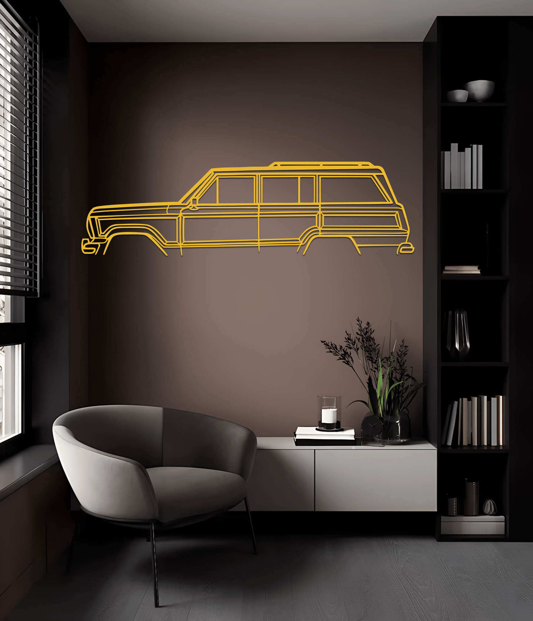Grand Wagoneer Classic Silhouette Metal Wall Art - CikosWallArt