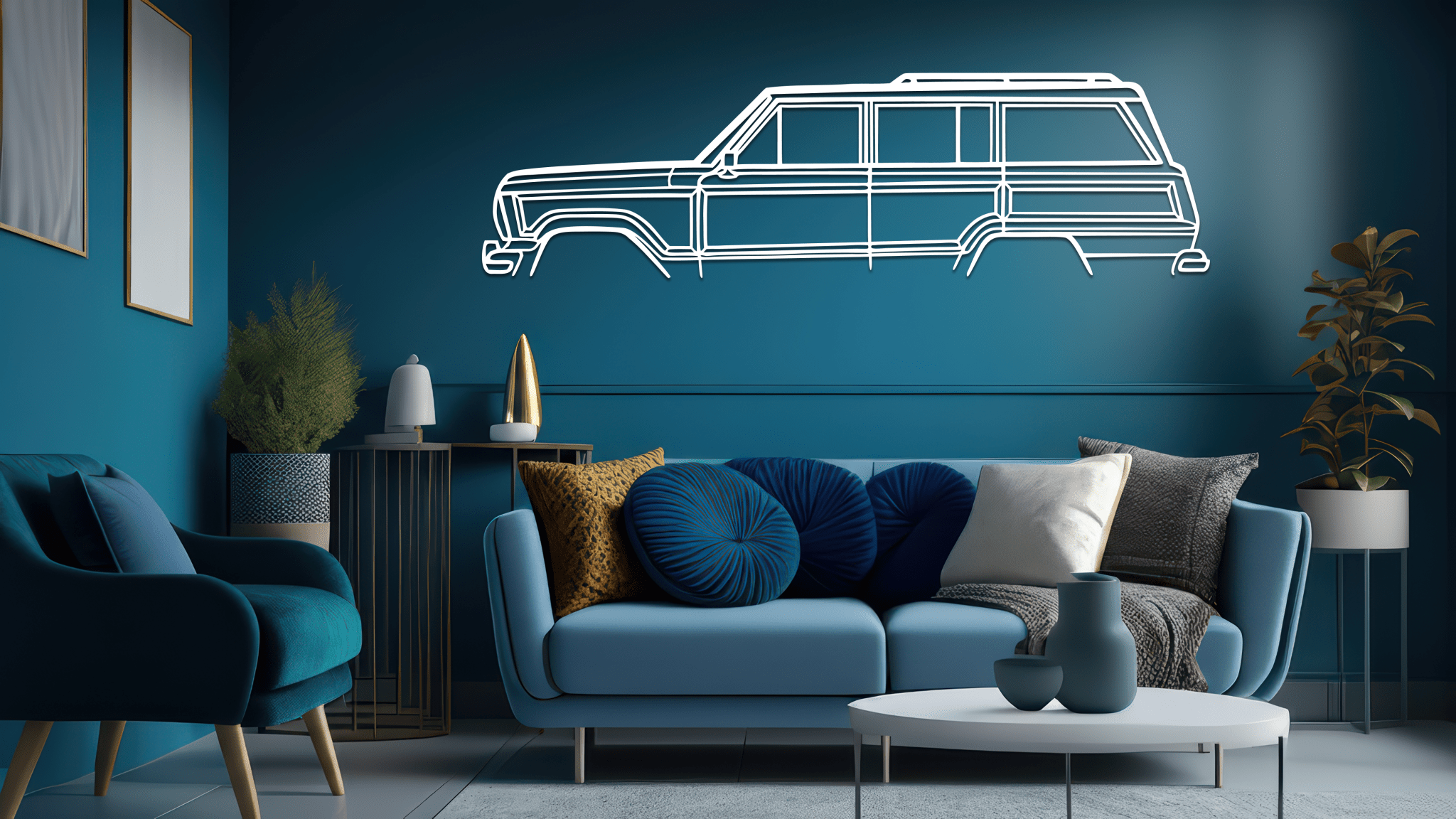 Grand Wagoneer Classic Silhouette Metal Wall Art - CikosWallArt