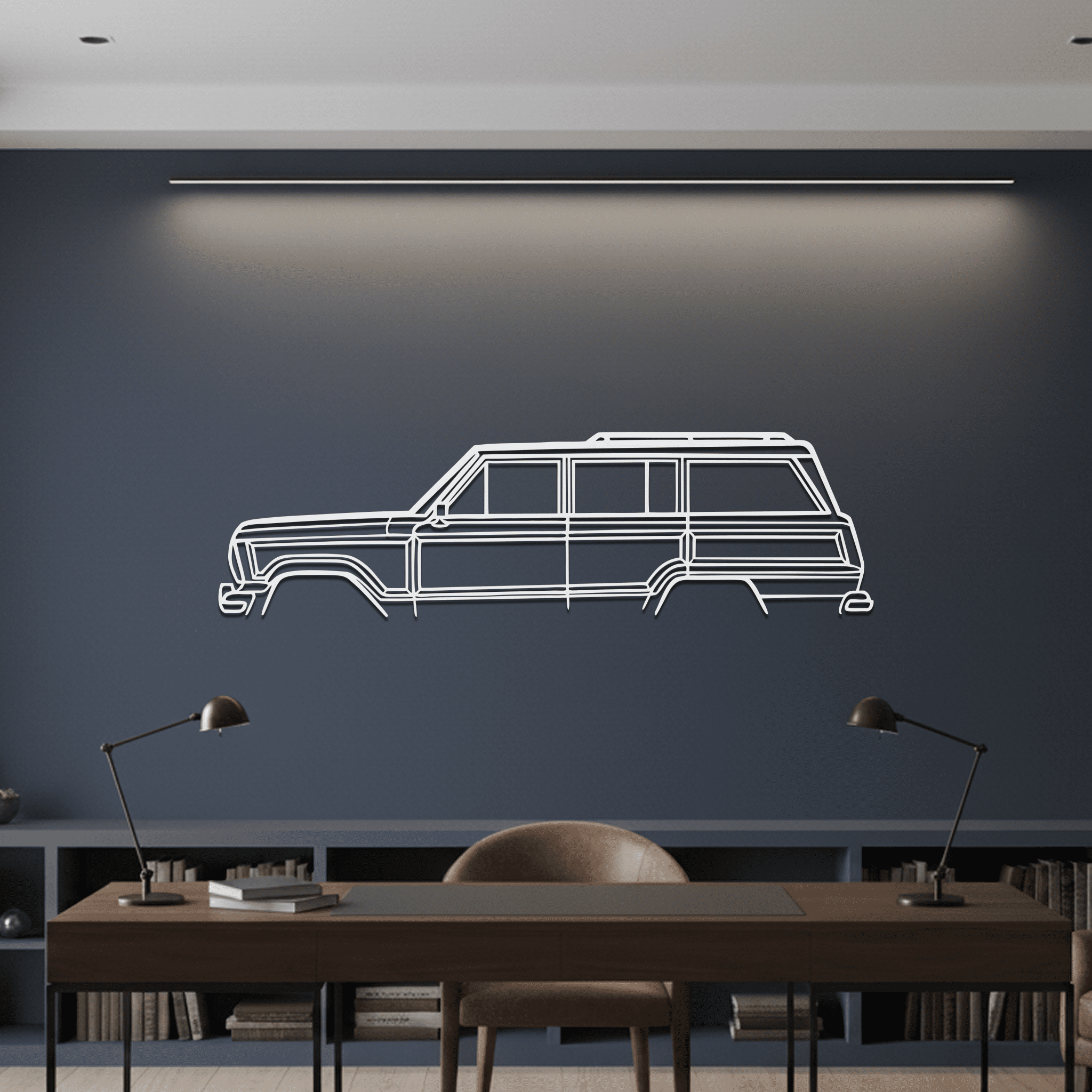 Grand Wagoneer Classic Silhouette Metal Wall Art - CikosWallArt