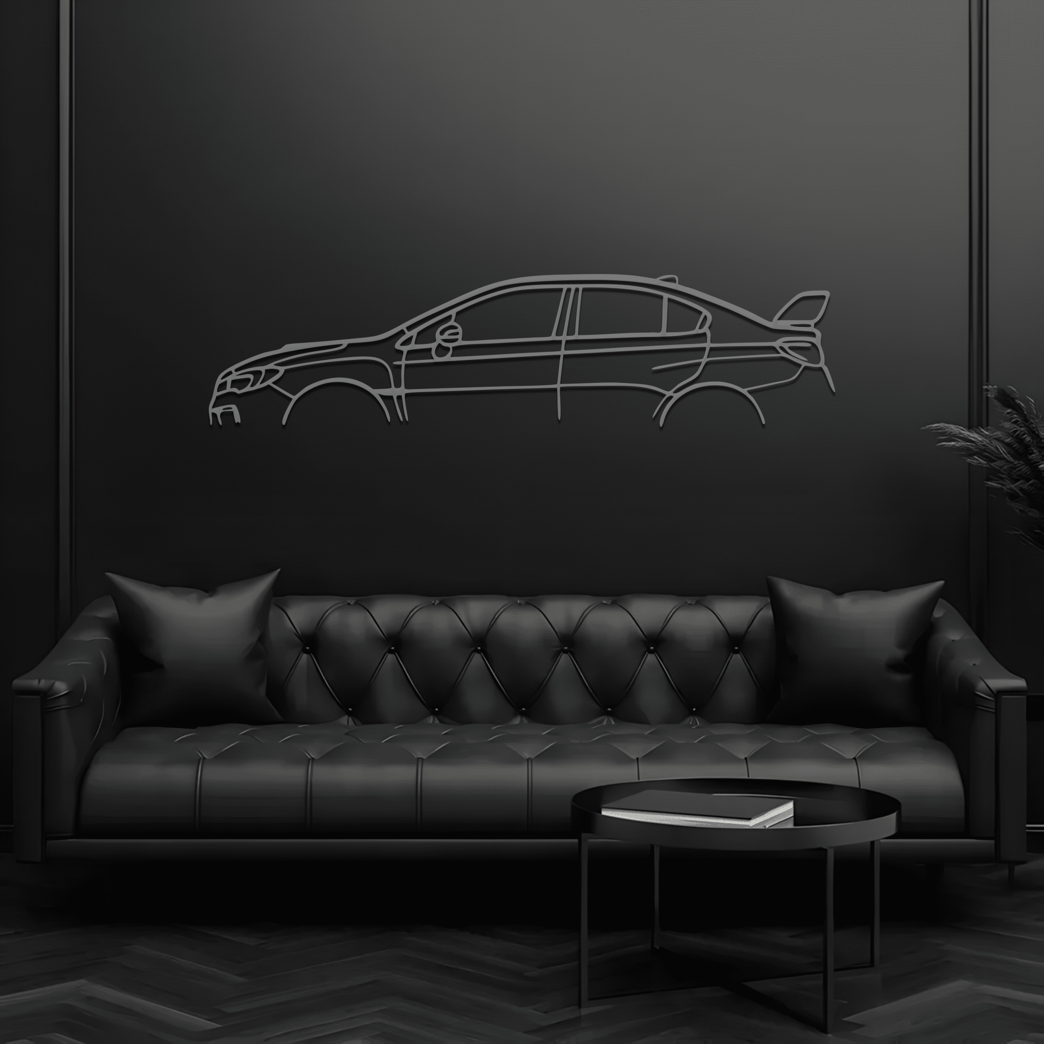 Impreza Wrx Sti Silhouette Metal Wall Art - CikosWallArt