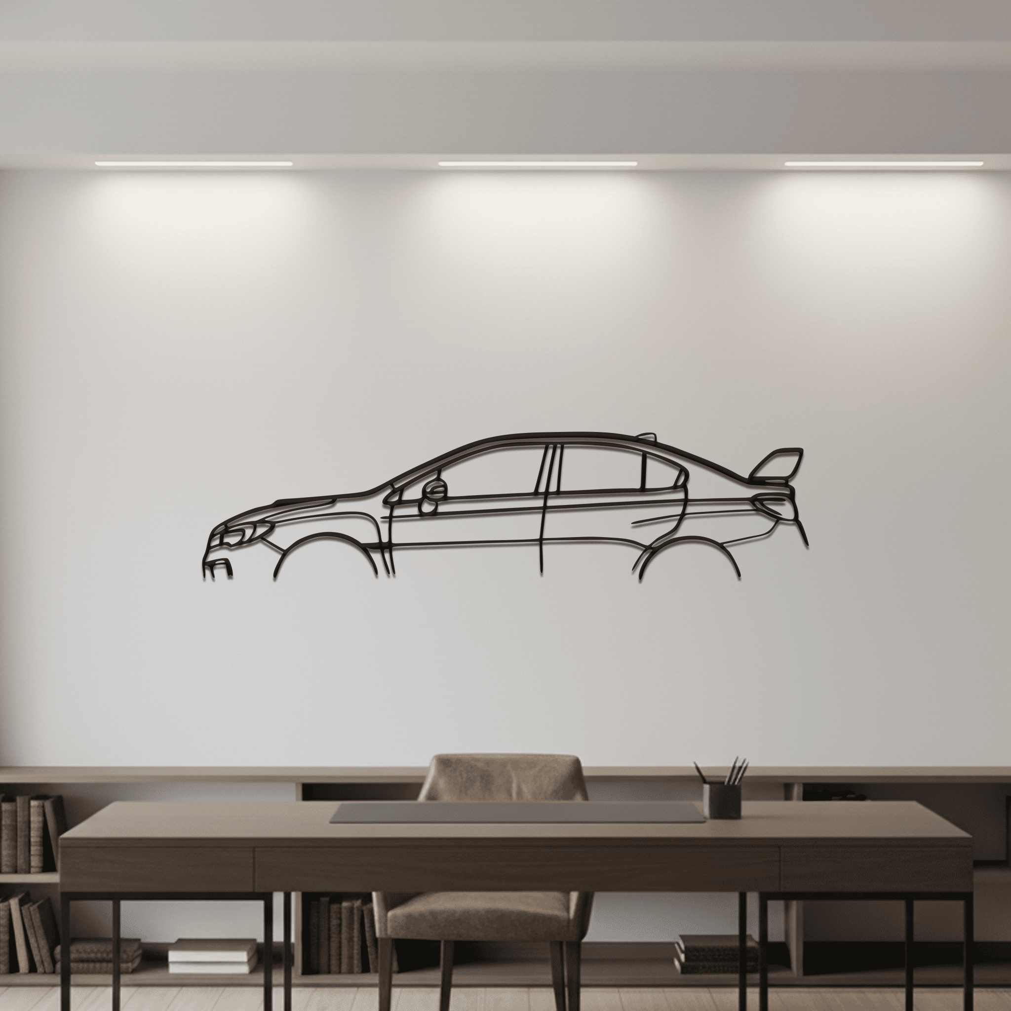 Impreza Wrx Sti Silhouette Metal Wall Art - CikosWallArt