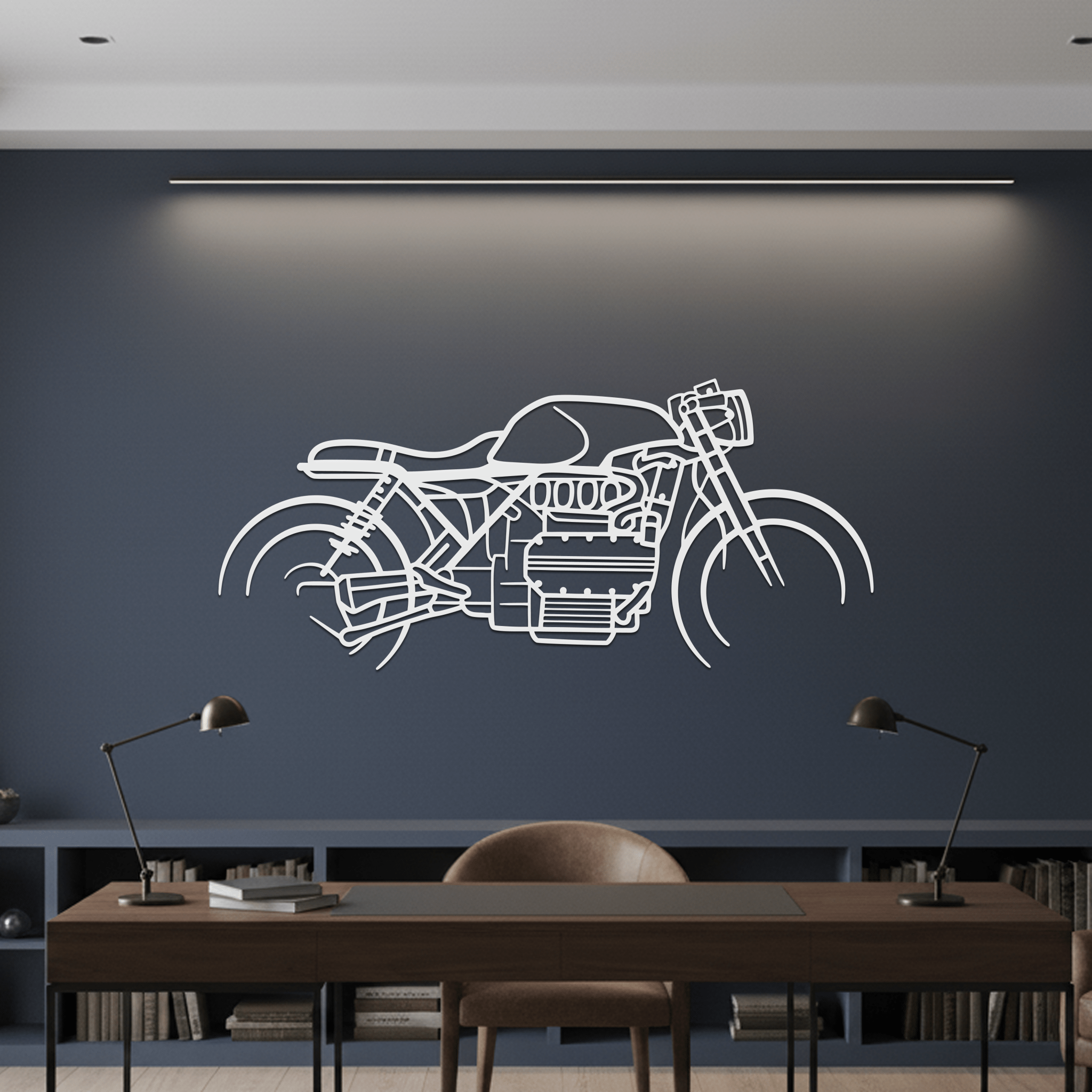 K1100 Cafe Racer Silhouette Metal Wall Art - CikosWallArt