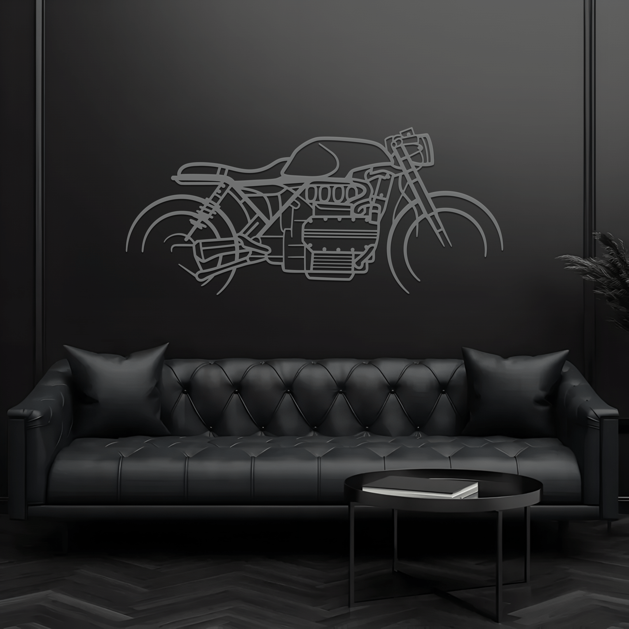 K1100 Cafe Racer Silhouette Metal Wall Art - CikosWallArt