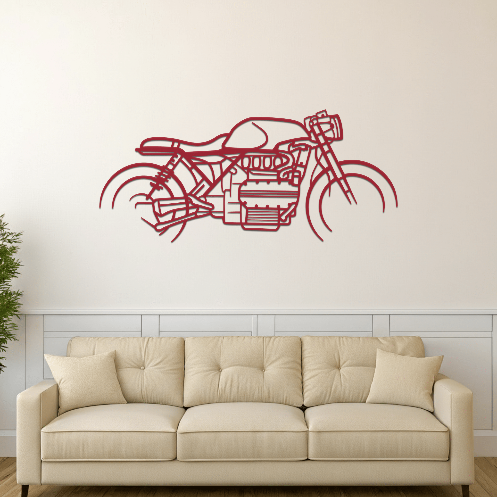 K1100 Cafe Racer Silhouette Metal Wall Art - CikosWallArt