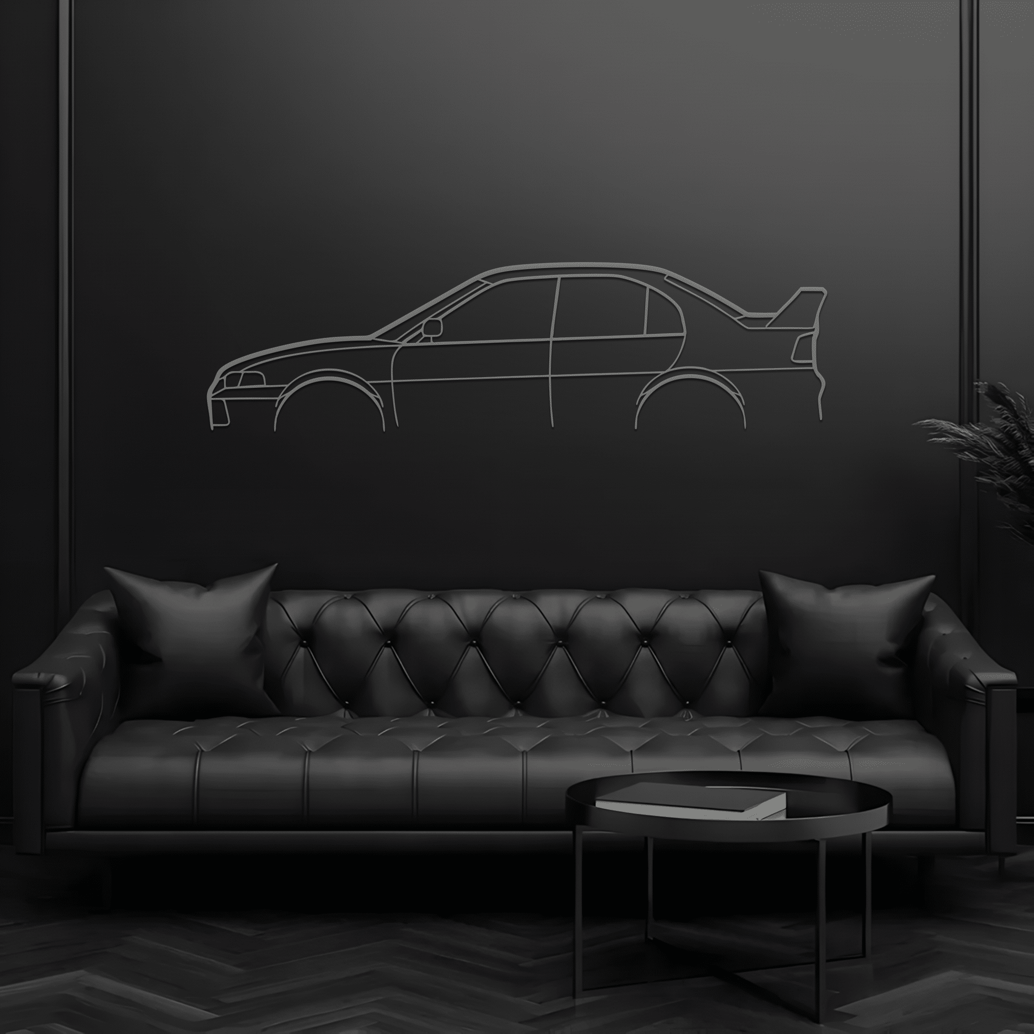 Lancer Evolution IV Silhouette Metal Wall Art - CikosWallArt