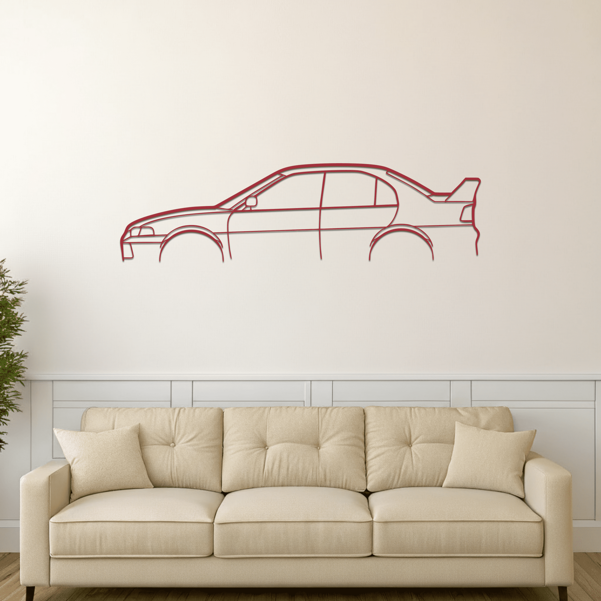 Lancer Evolution IV Silhouette Metal Wall Art - CikosWallArt