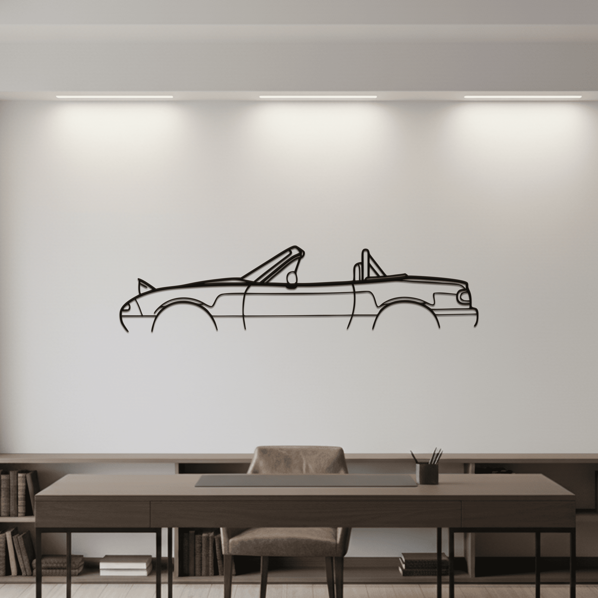 Miata MX 5 NA Roll Bar 1994 Silhouette Metal Wall Art - CikosWallArt