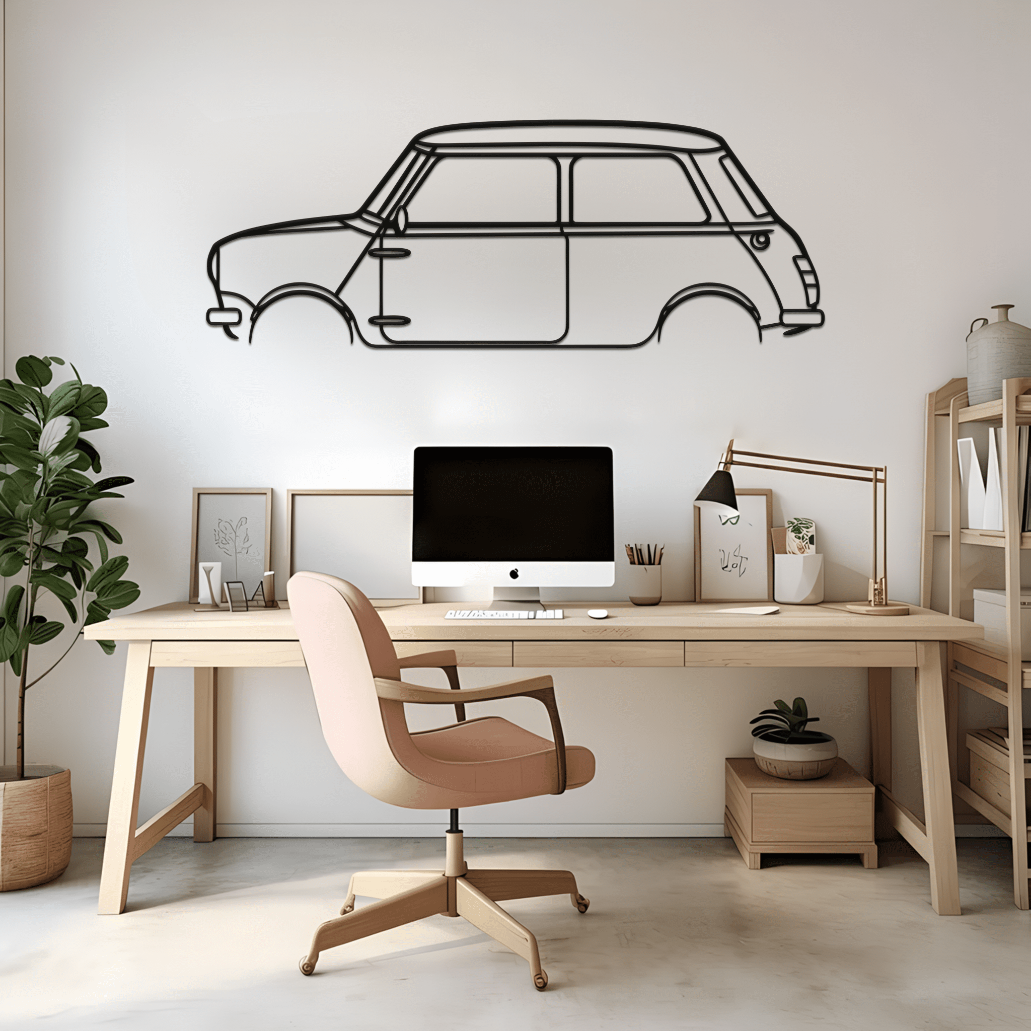 Mini Cooper Classic Silhouette Metal Wall Art - CikosWallArt