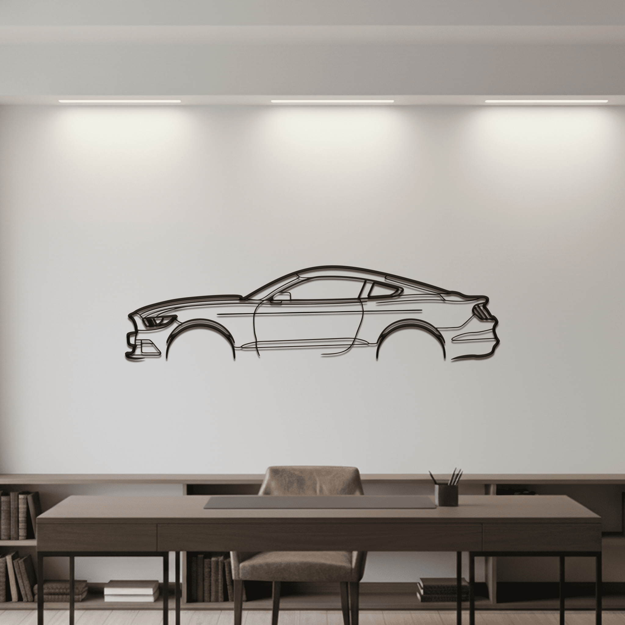 Mustang GT 2015 Silhouette Metal Wall Art - CikosWallArt101