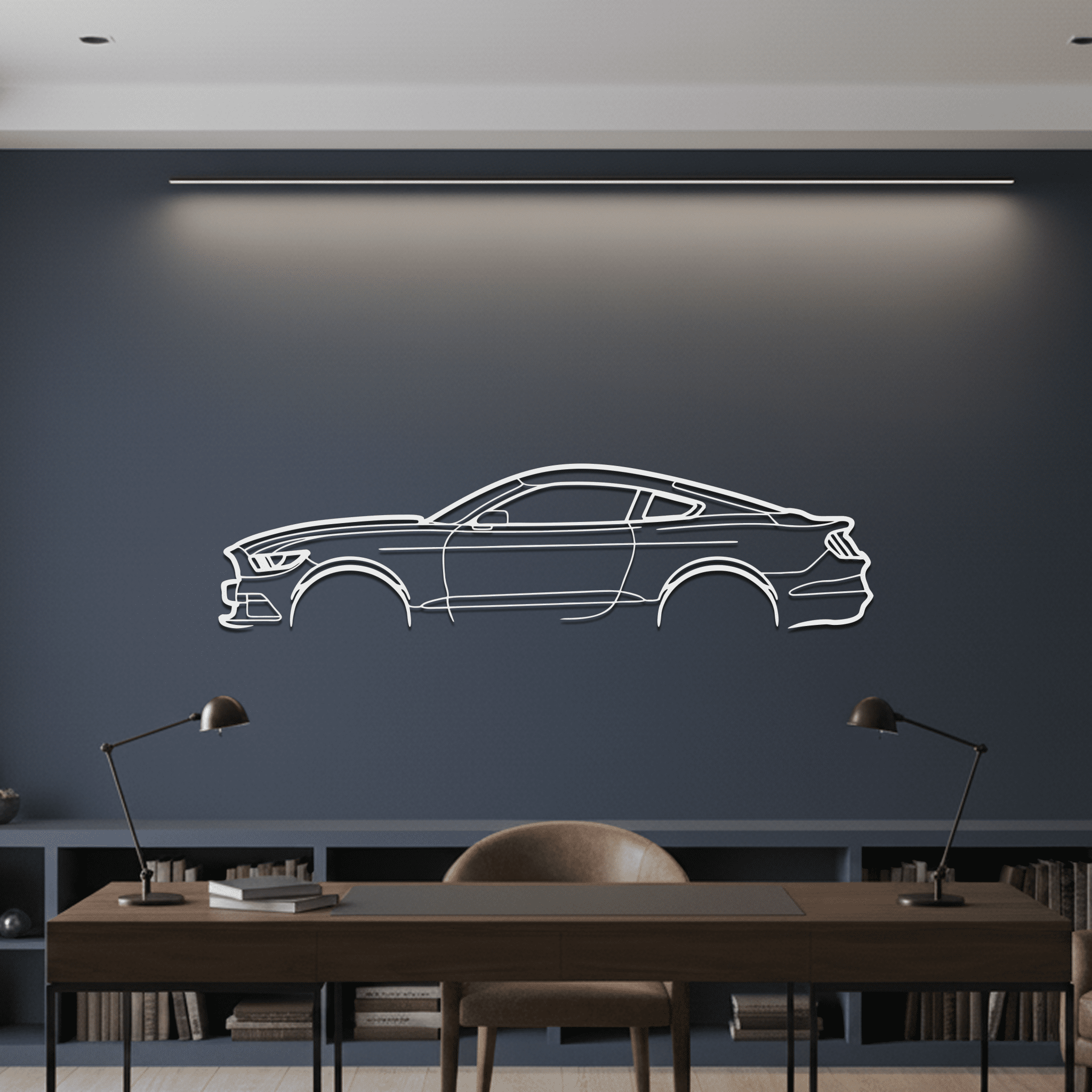 Mustang GT 2015 Silhouette Metal Wall Art - CikosWallArt111