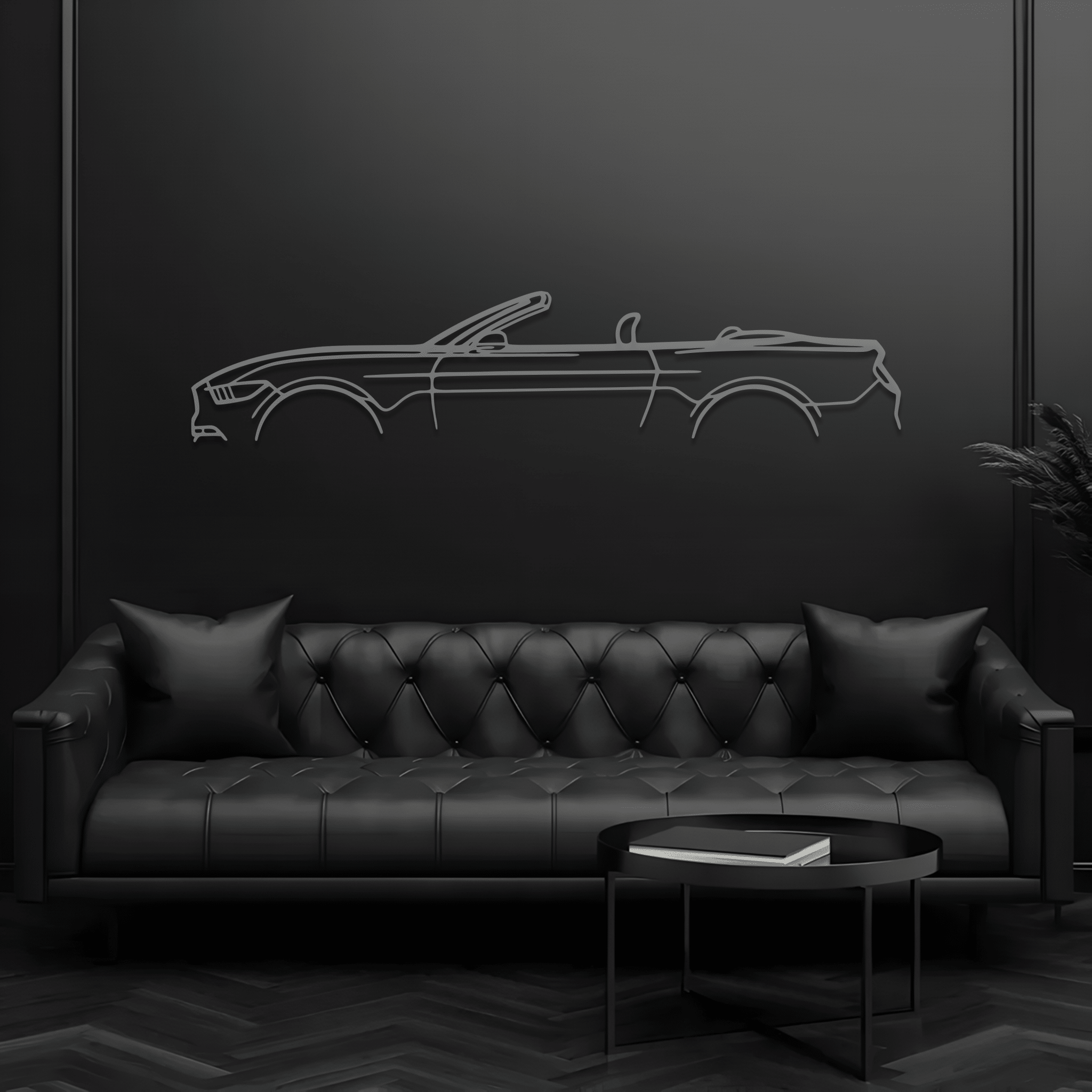 Mustang GT S550 Convertible Metal Wall Art – Ford Silhouette Steel Decor - CikosWallArt
