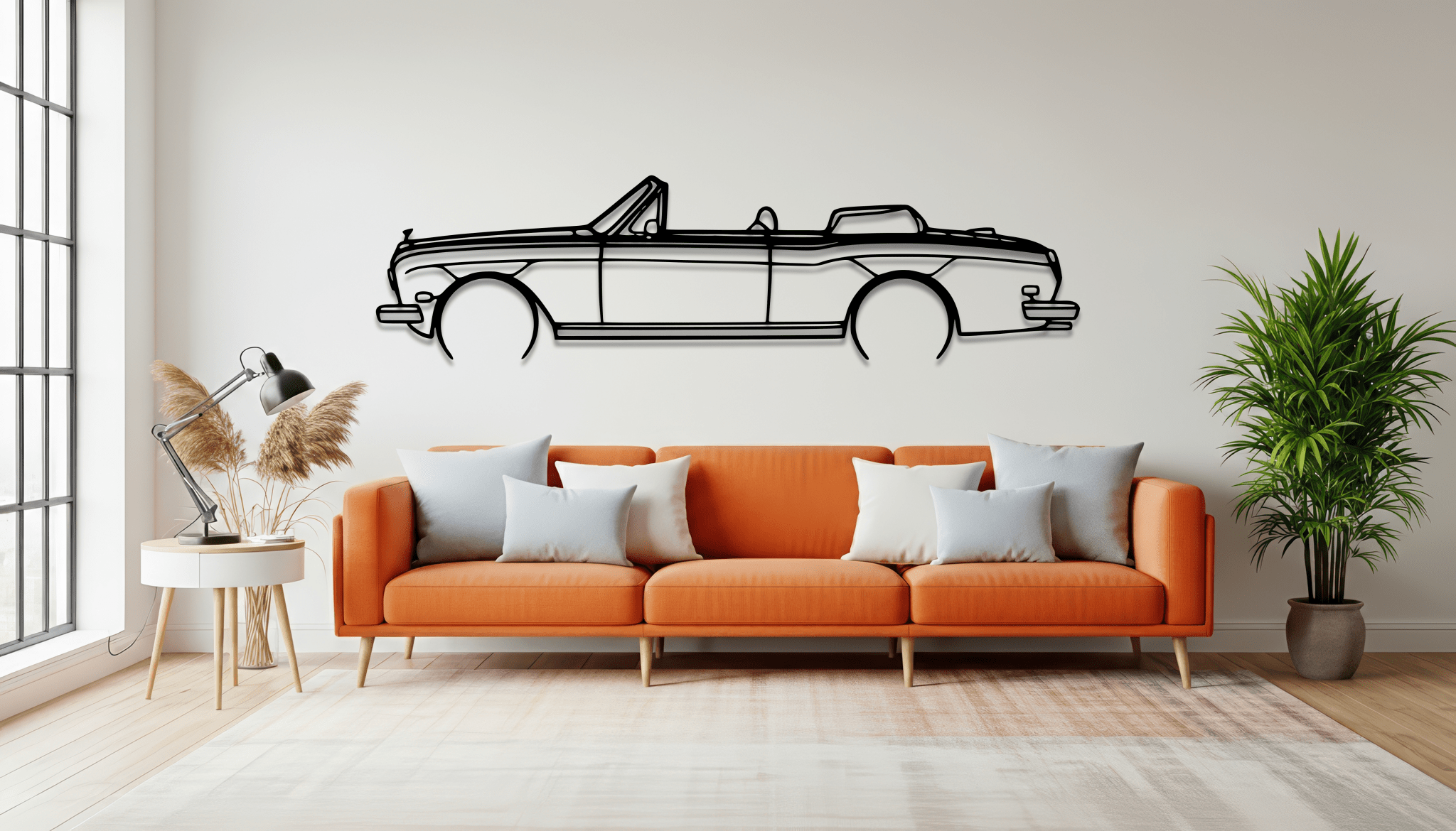 Royce Corniche Convertible 1981 Metal Wall Art – Silhouette Decor - CikosWallArt