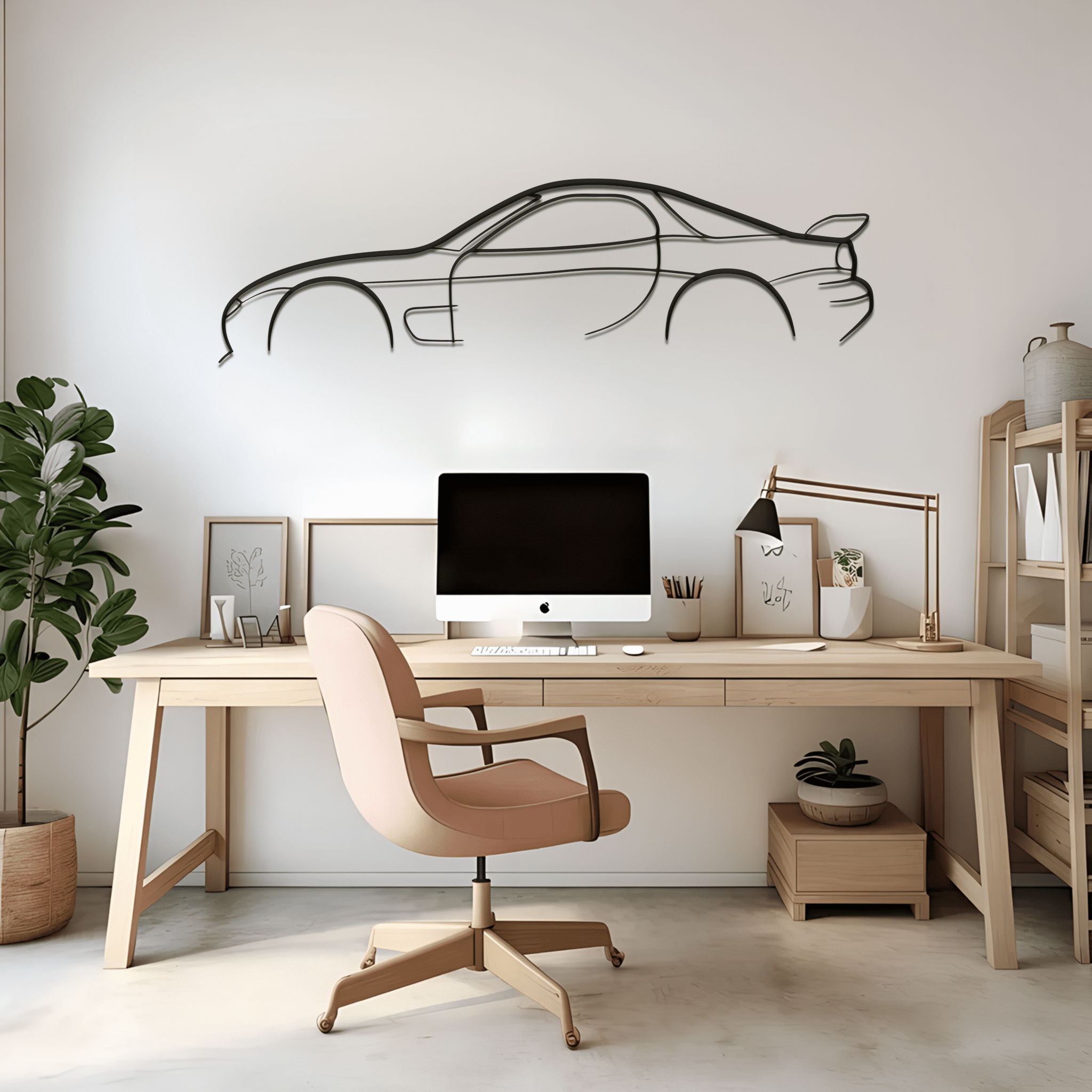 RX7 2001 Classic Silhouette Metal Wall Art - CikosWallArt